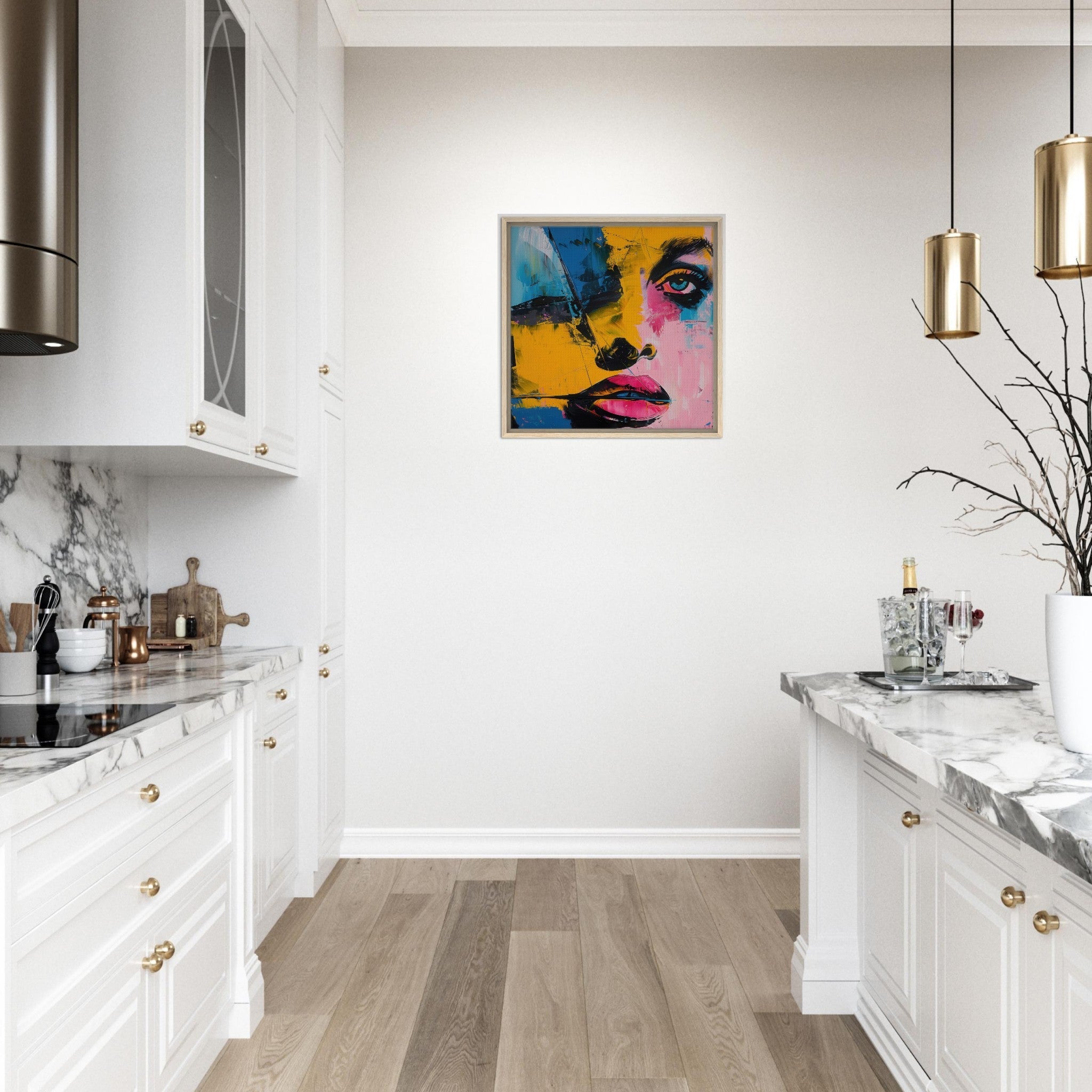 Framed Canvas Square - Swedish popart in abstract style 3 - Shop Ai Art WebShop - Digital Art online Store