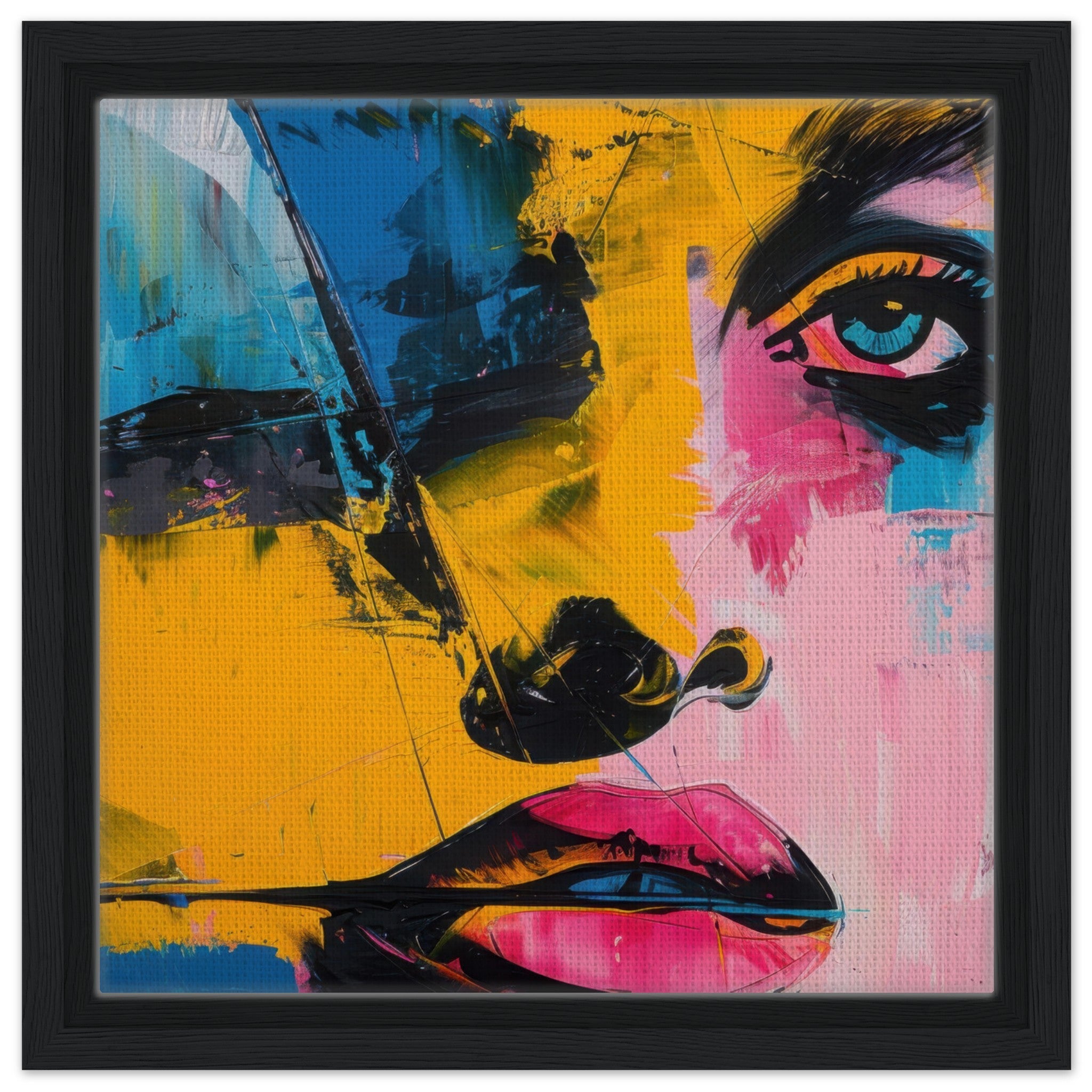 Framed Canvas Square - Swedish popart in abstract style 3 - Shop Ai Art WebShop - Digital Art online Store