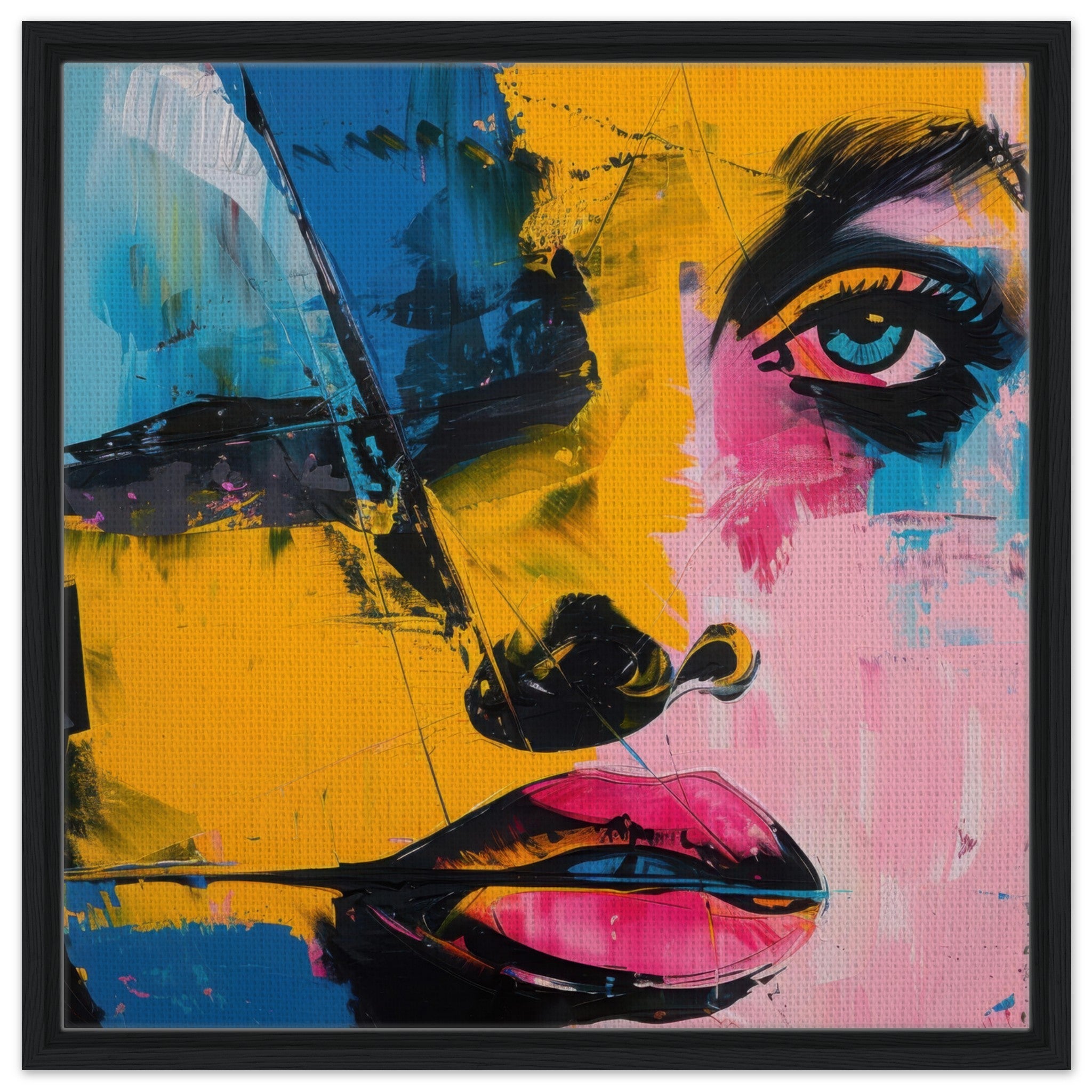 Framed Canvas Square - Swedish popart in abstract style 3 - Shop Ai Art WebShop - Digital Art online Store
