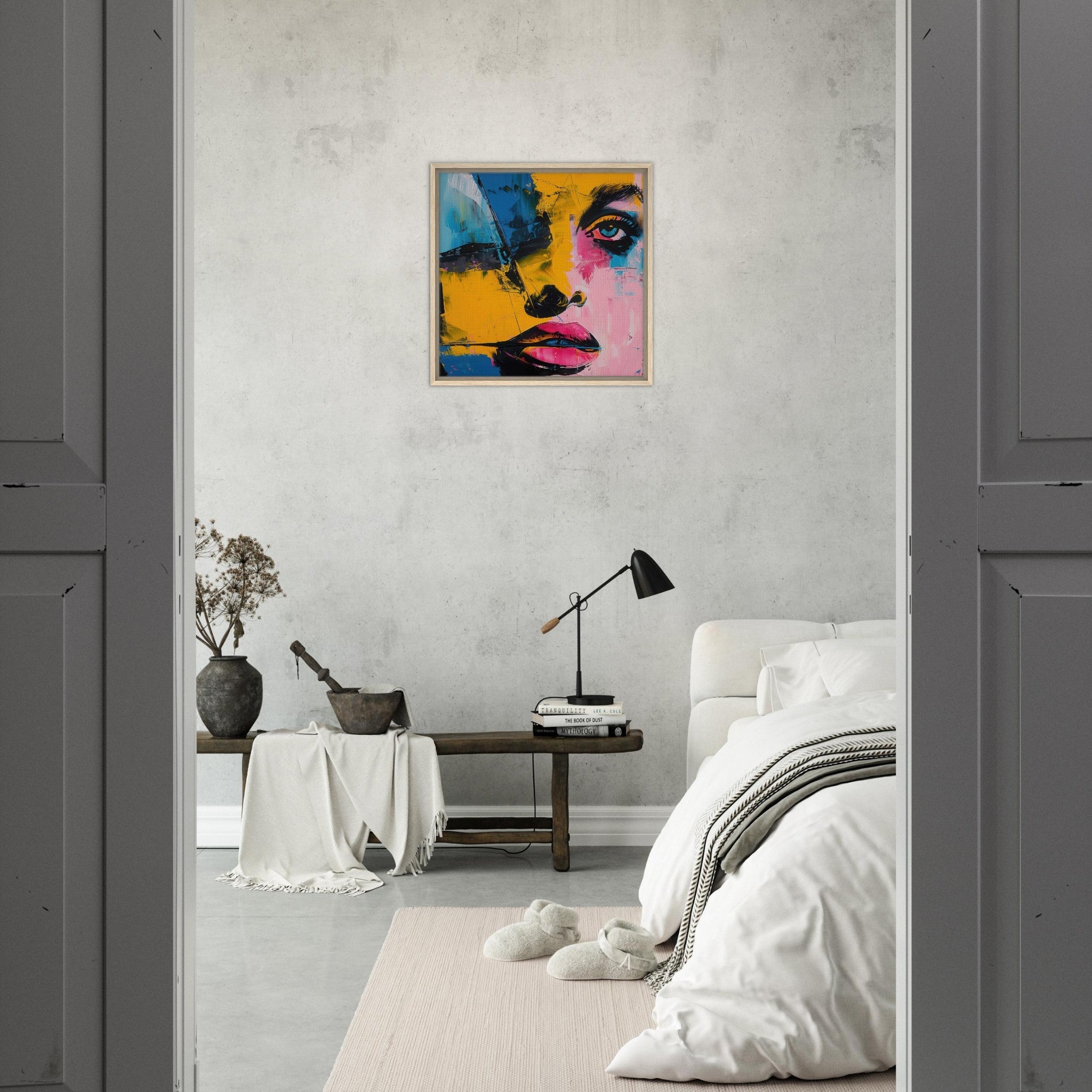 Framed Canvas Square - Swedish popart in abstract style 3 - Shop Ai Art WebShop - Digital Art online Store