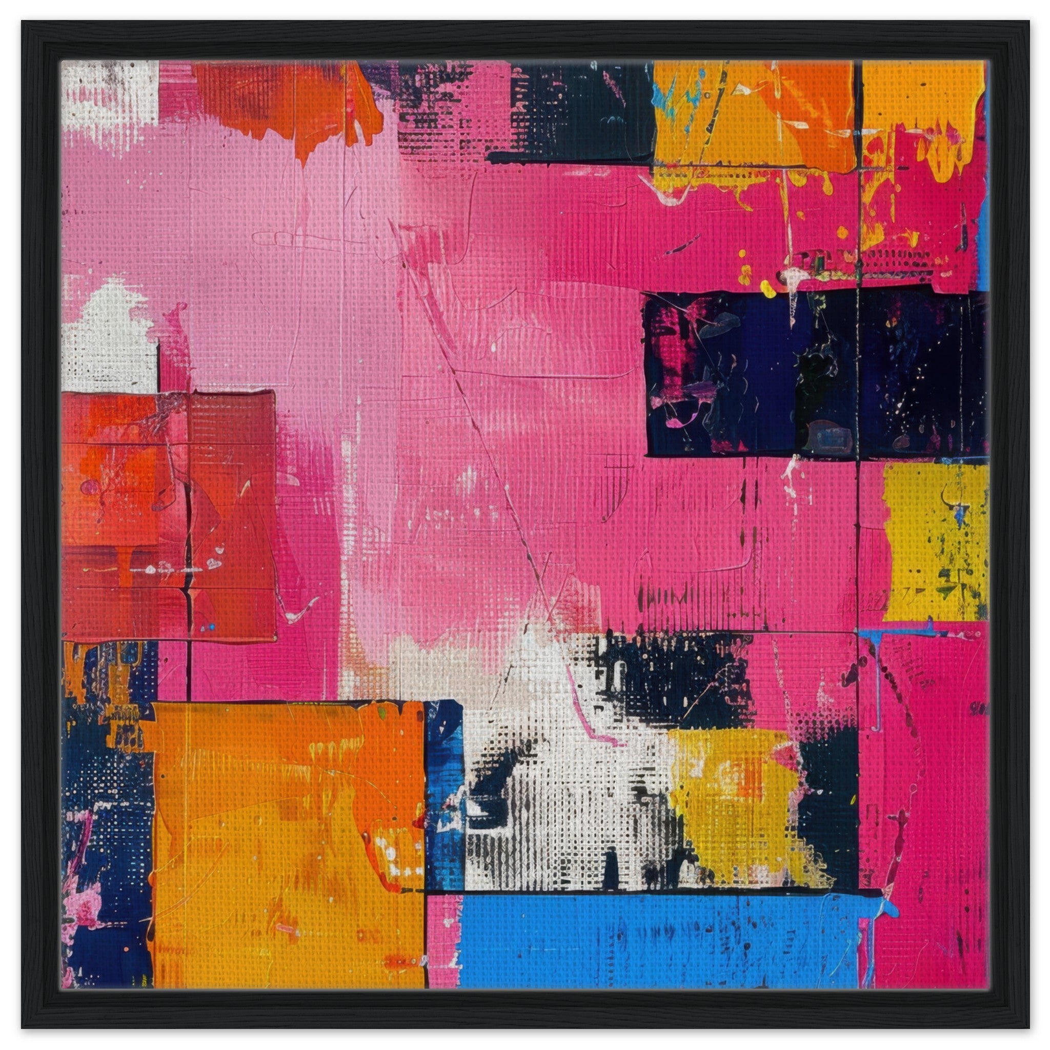 Framed Canvas Square - Swedish popart in abstract style 5 - Shop Ai Art WebShop - Digital Art online Store