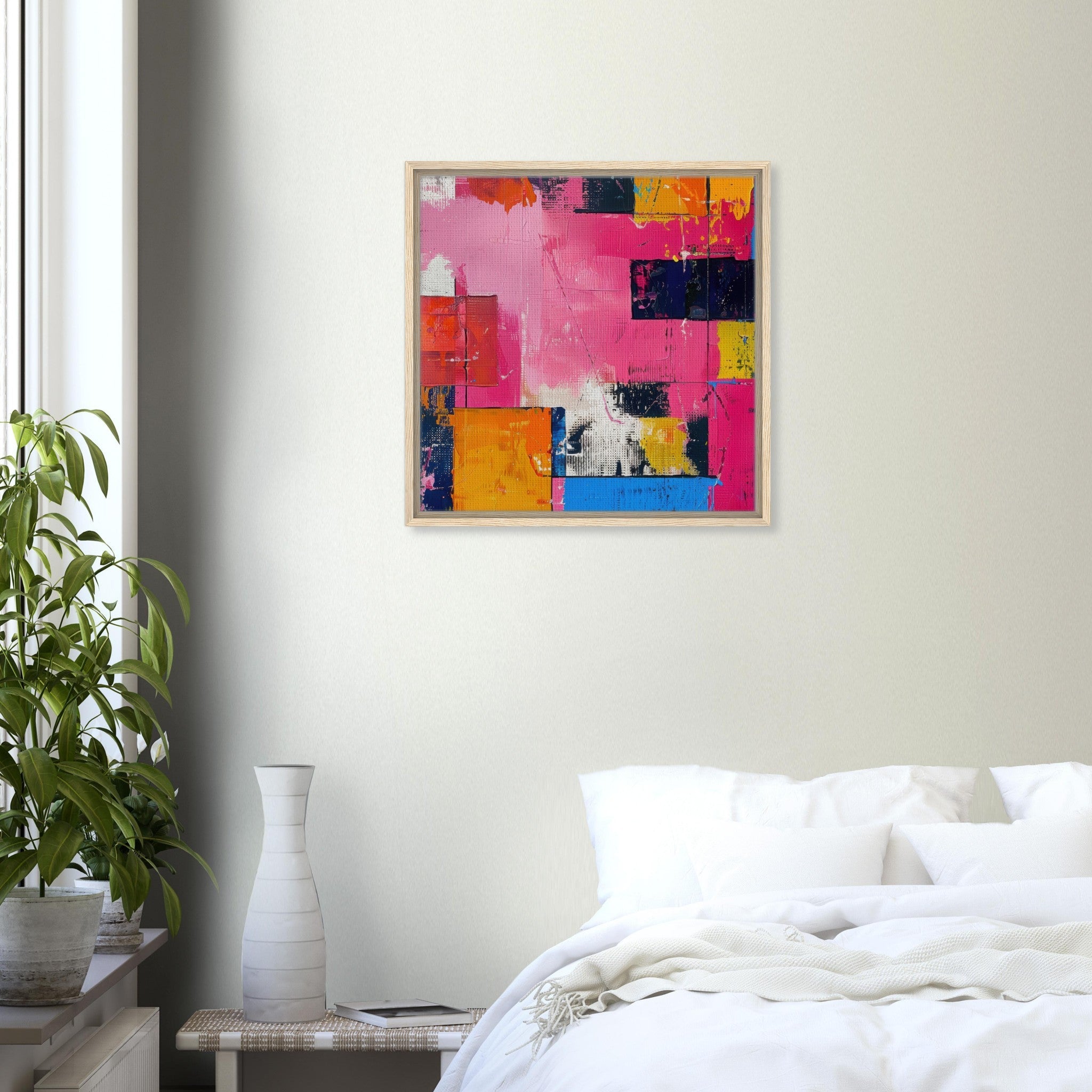 Framed Canvas Square - Swedish popart in abstract style 5 - Shop Ai Art WebShop - Digital Art online Store