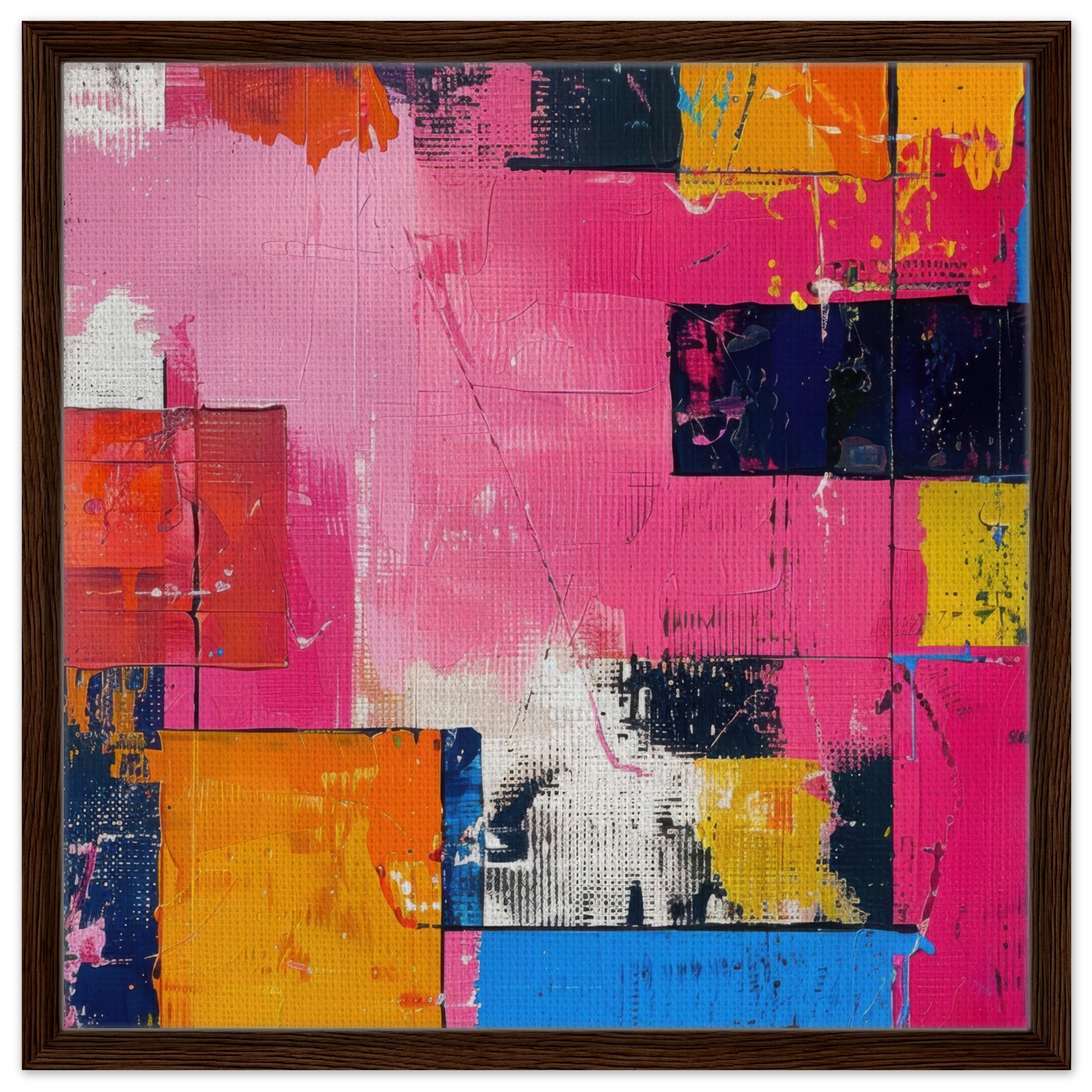 Framed Canvas Square - Swedish popart in abstract style 5 - Shop Ai Art WebShop - Digital Art online Store