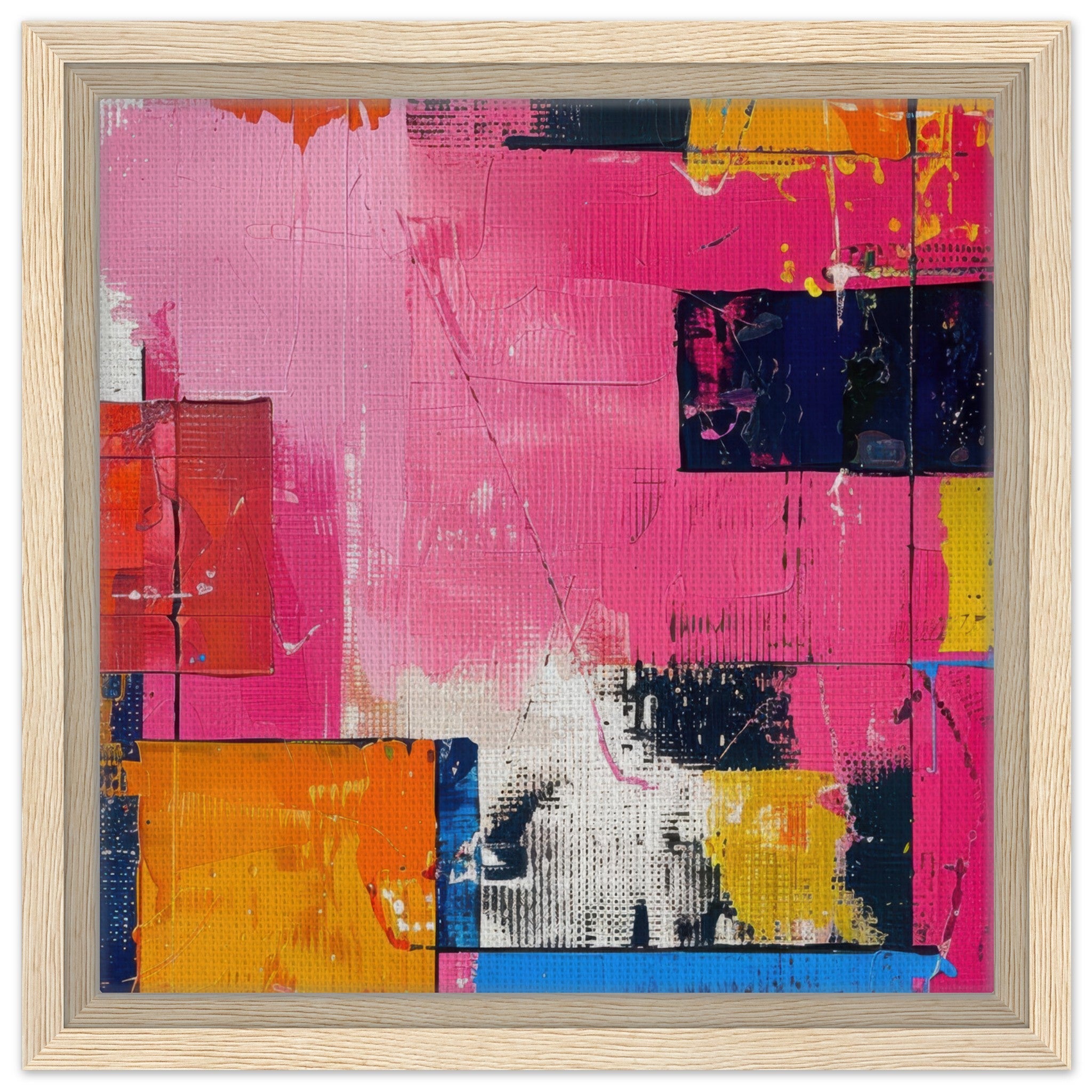 Framed Canvas Square - Swedish popart in abstract style 5 - Shop Ai Art WebShop - Digital Art online Store