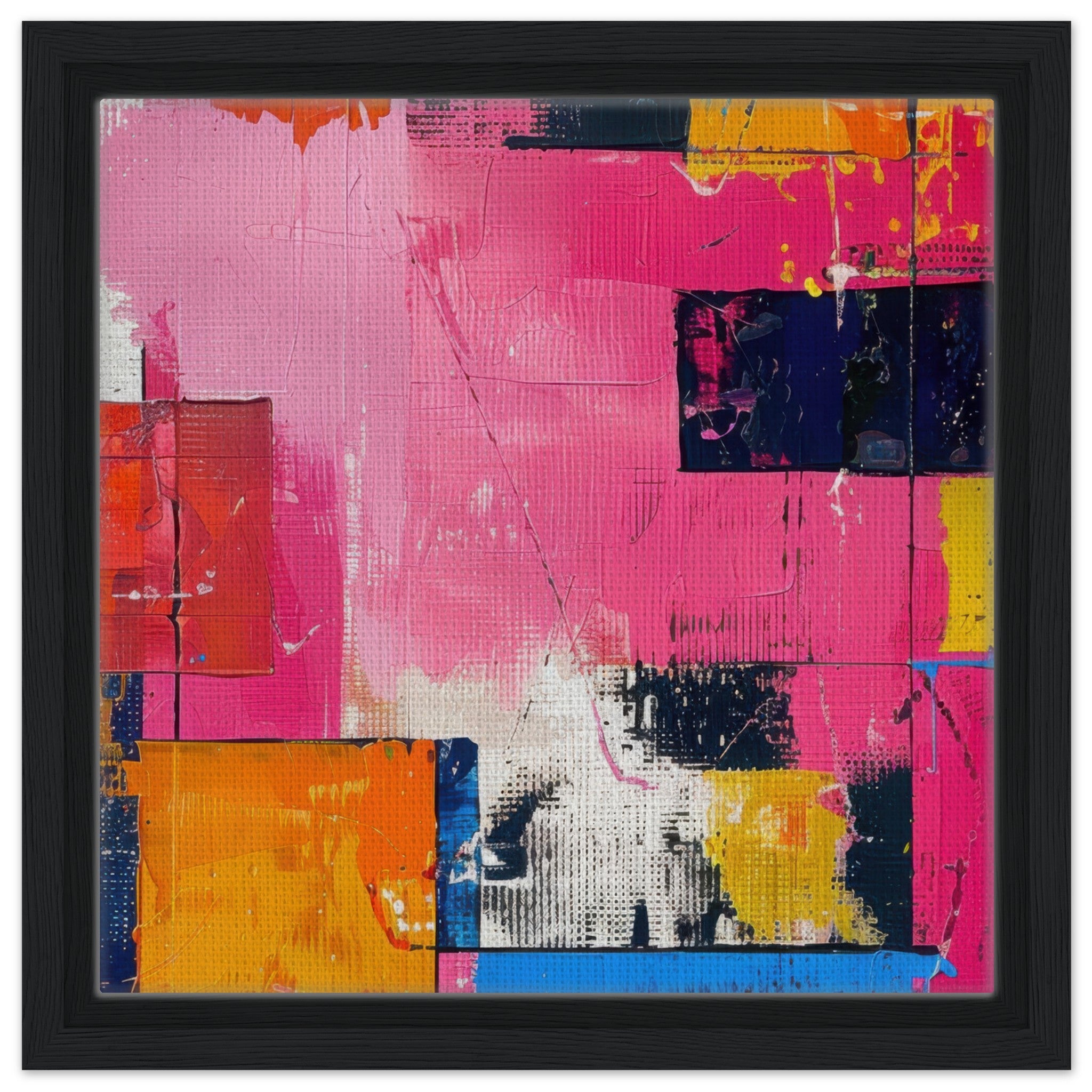 Framed Canvas Square - Swedish popart in abstract style 5 - Shop Ai Art WebShop - Digital Art online Store