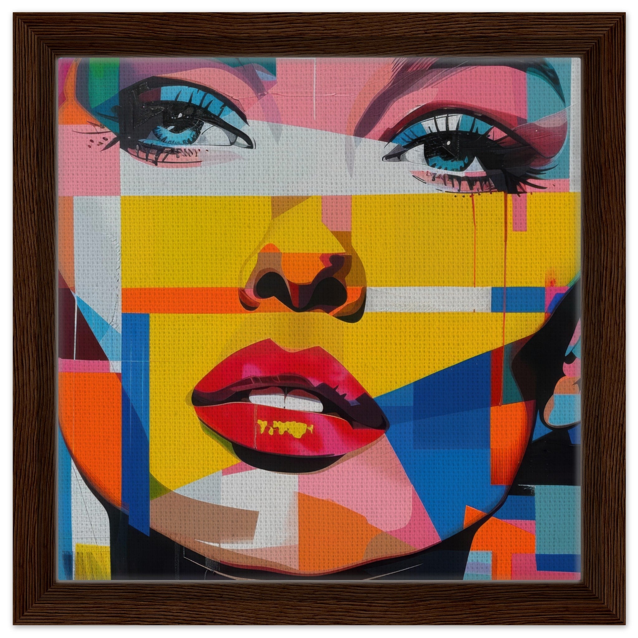 Framed Canvas Square - Swedish popart in abstract style 7 - Shop Ai Art WebShop - Digital Art online Store