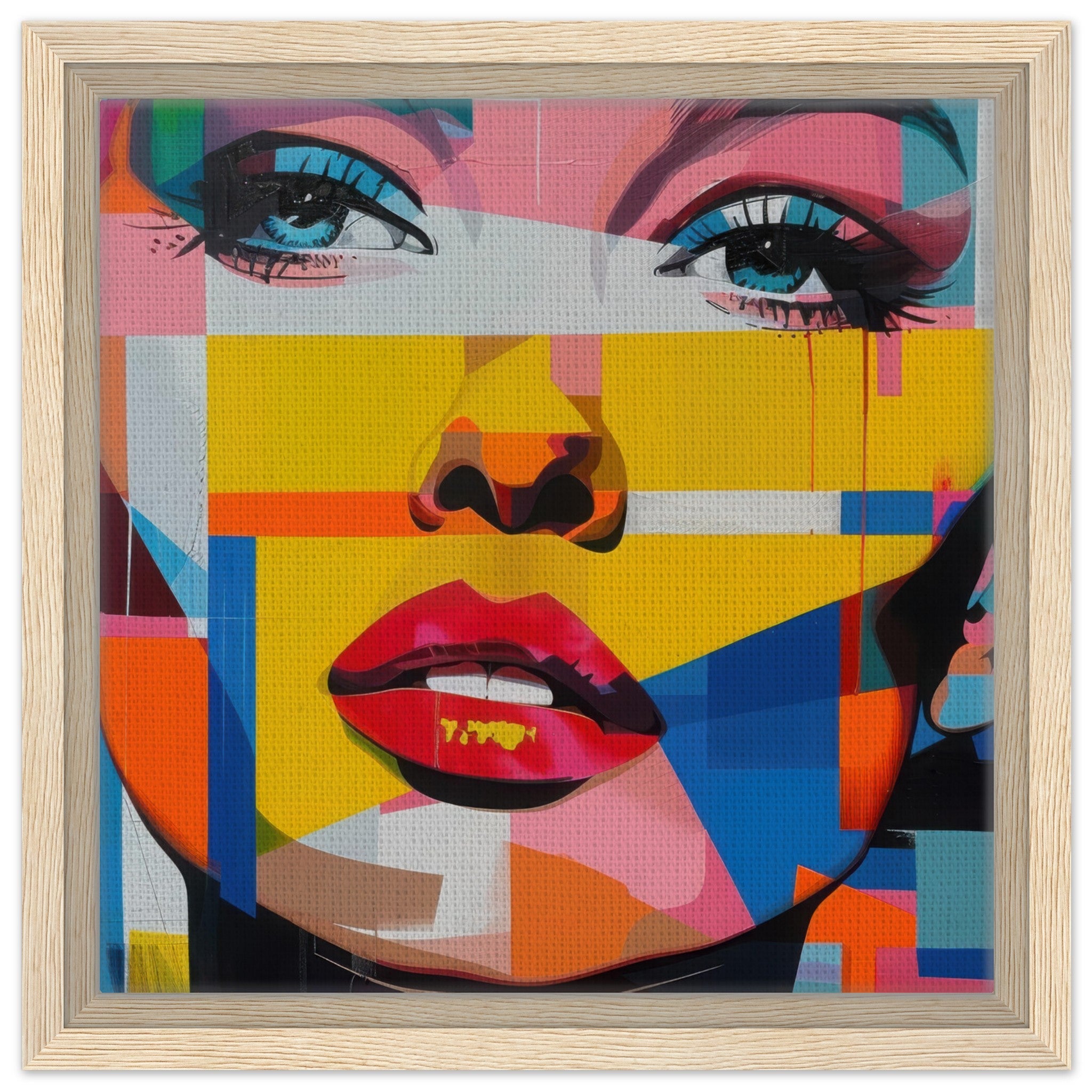 Framed Canvas Square - Swedish popart in abstract style 7 - Shop Ai Art WebShop - Digital Art online Store