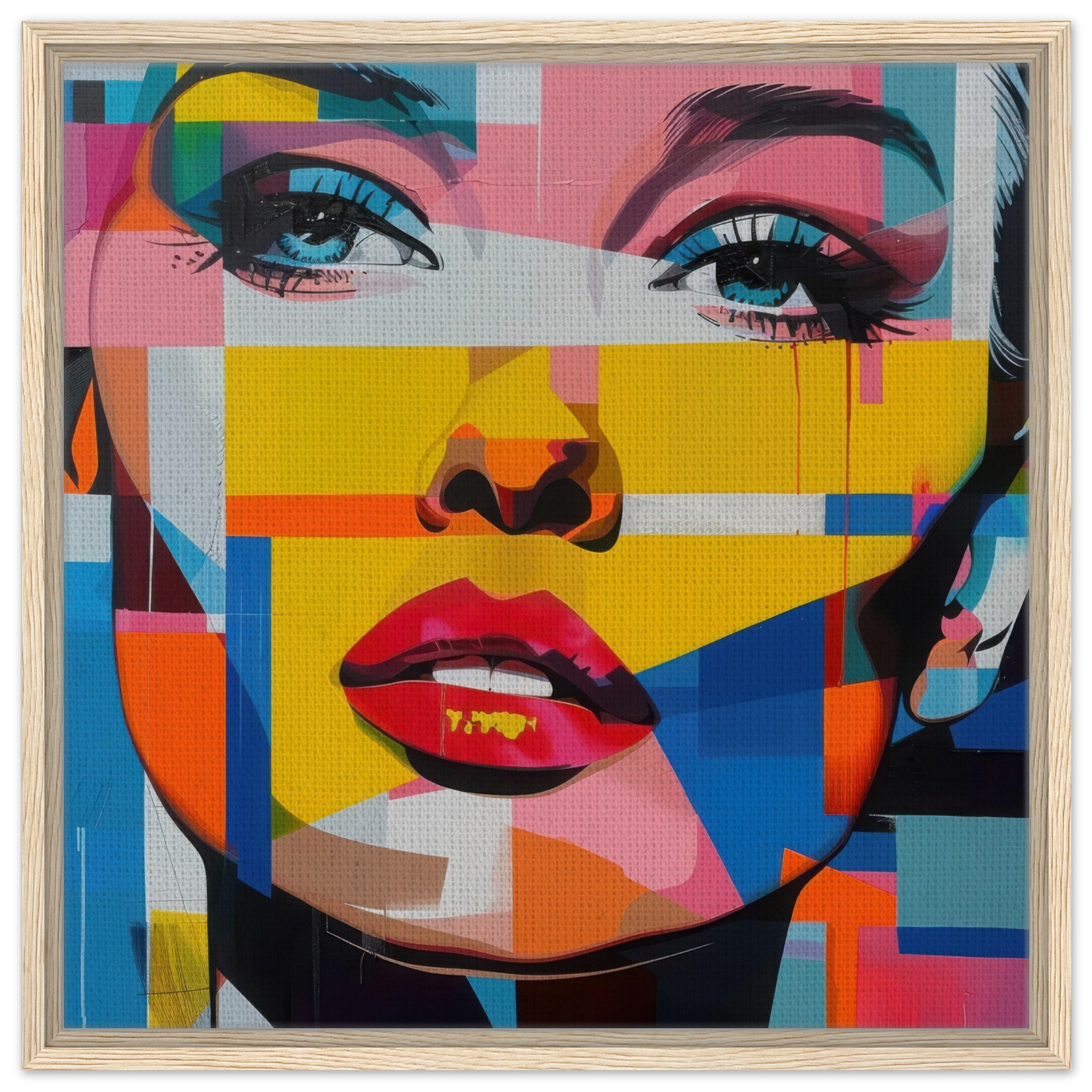 Framed Canvas Square - Swedish popart in abstract style 7 - Shop Ai Art WebShop - Digital Art online Store