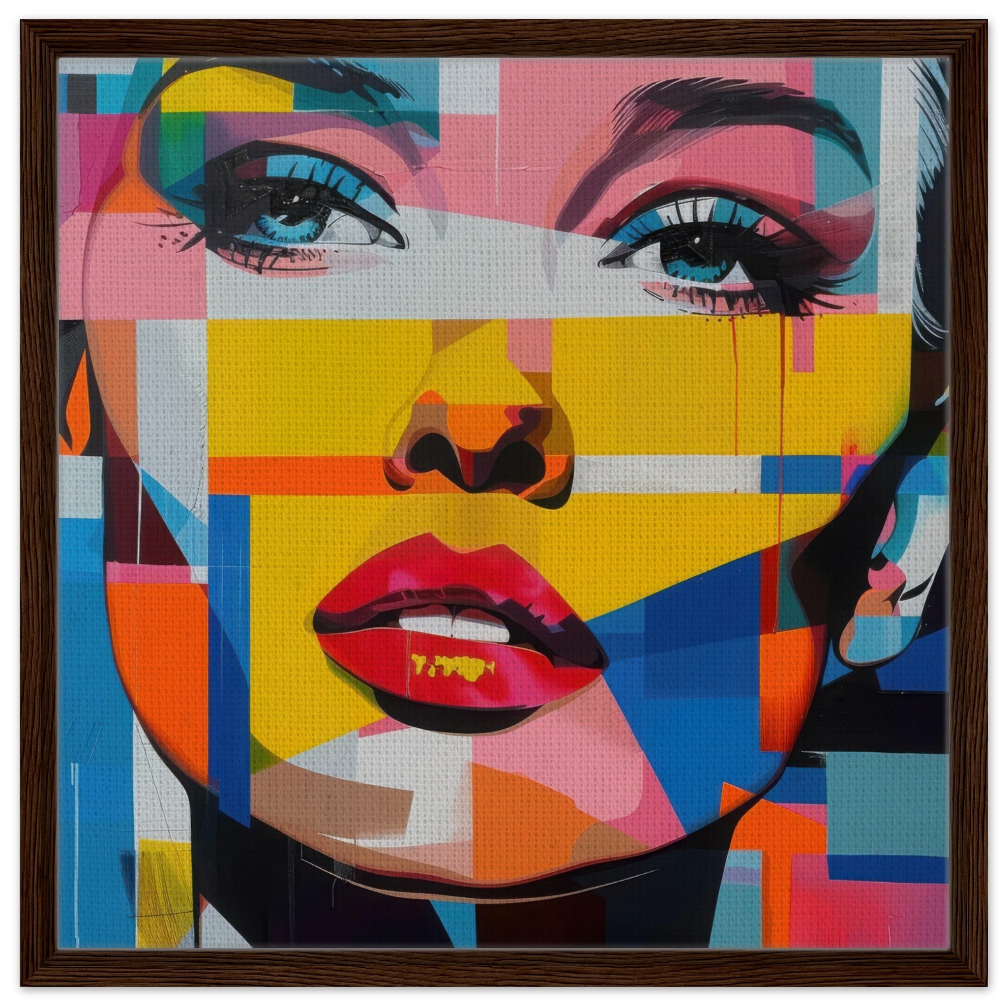 Framed Canvas Square - Swedish popart in abstract style 7 - Shop Ai Art WebShop - Digital Art online Store