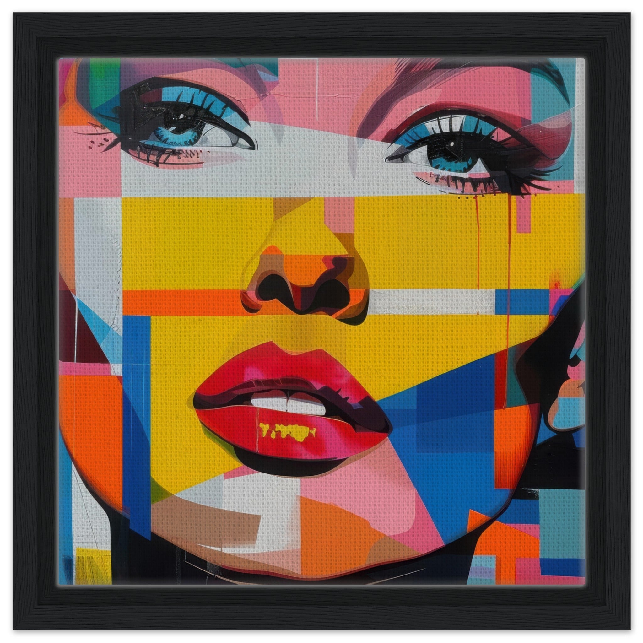 Framed Canvas Square - Swedish popart in abstract style 7 - Shop Ai Art WebShop - Digital Art online Store