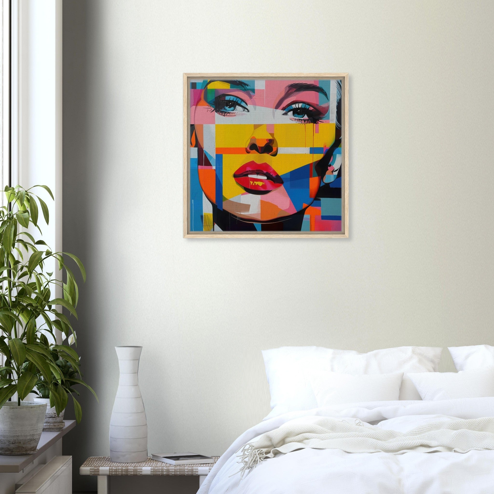 Framed Canvas Square - Swedish popart in abstract style 7 - Shop Ai Art WebShop - Digital Art online Store