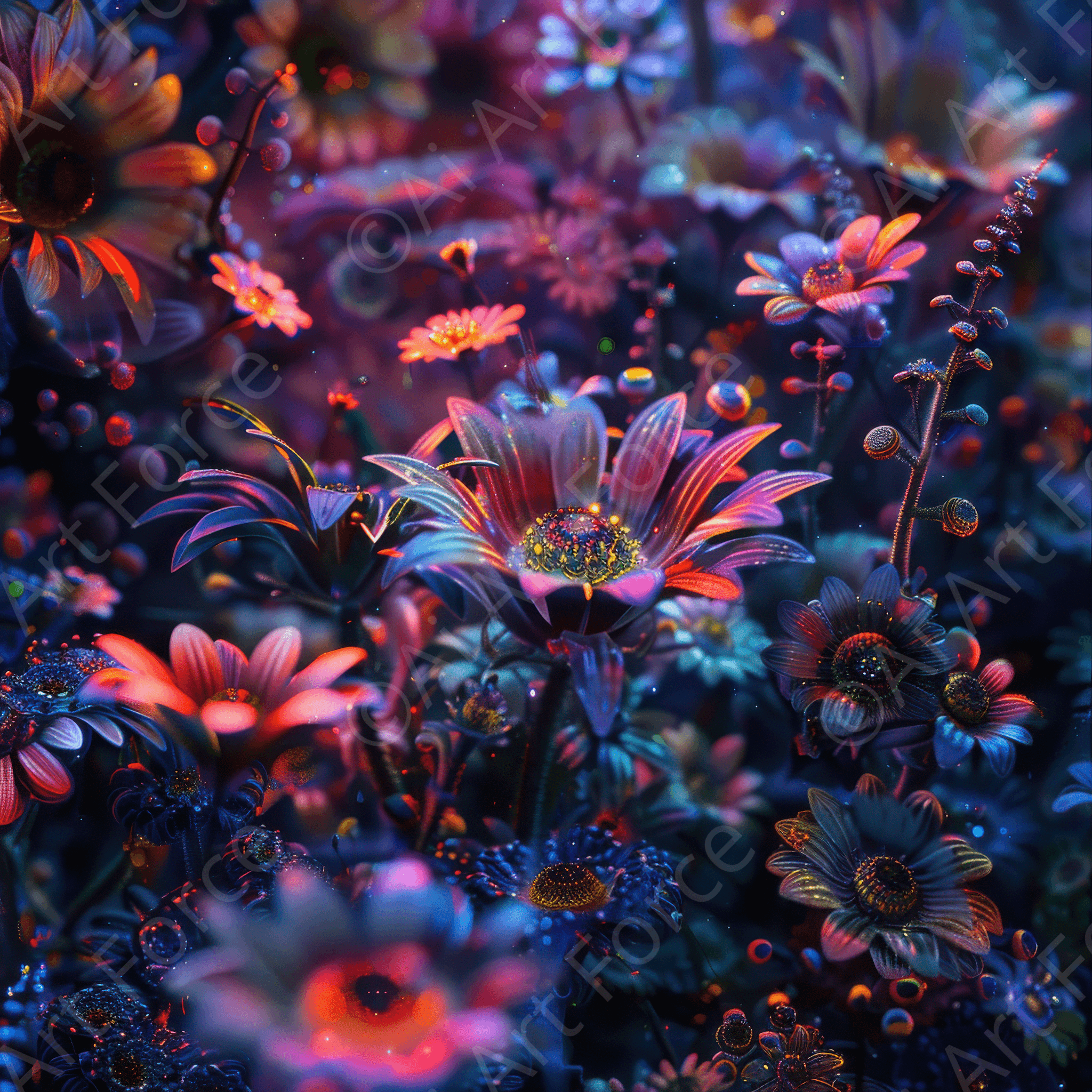 Digital Ai Artwork, of Colorfull Flower Art 9, ideal for art enthusiasts and collectors.
