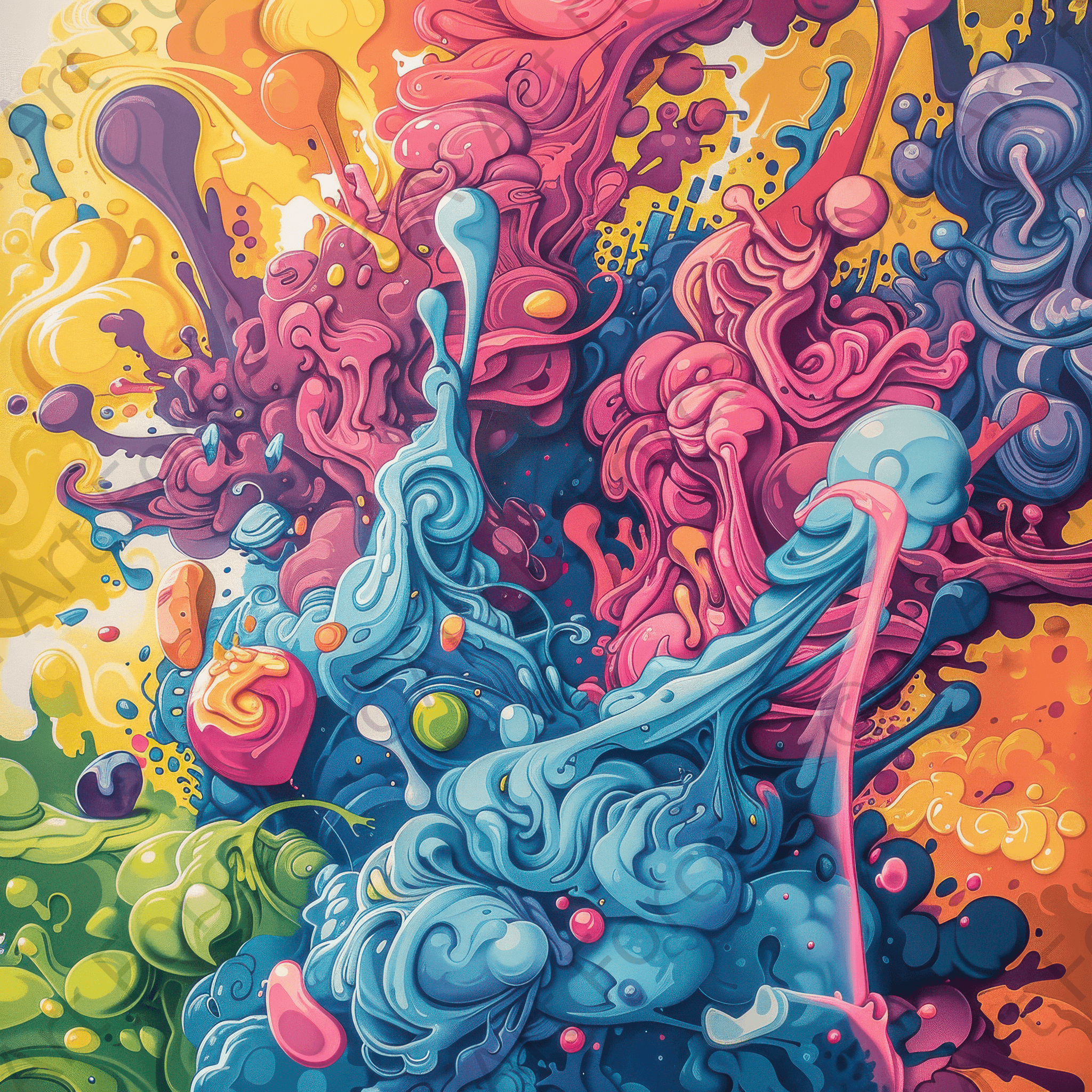 Digital Ai Artwork, of Colorplay Bubbles 1, ideal for art enthusiasts and collectors.