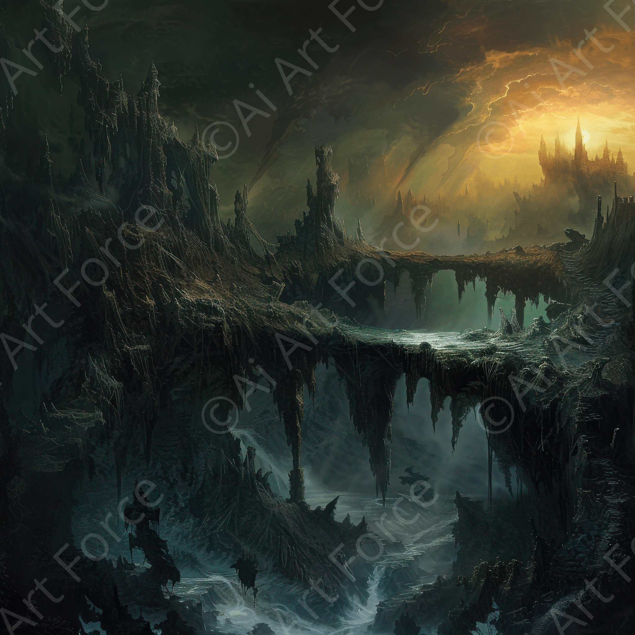 Digital Ai Artwork, of Dark days in the Underworld, ideal for art enthusiasts and collectors.