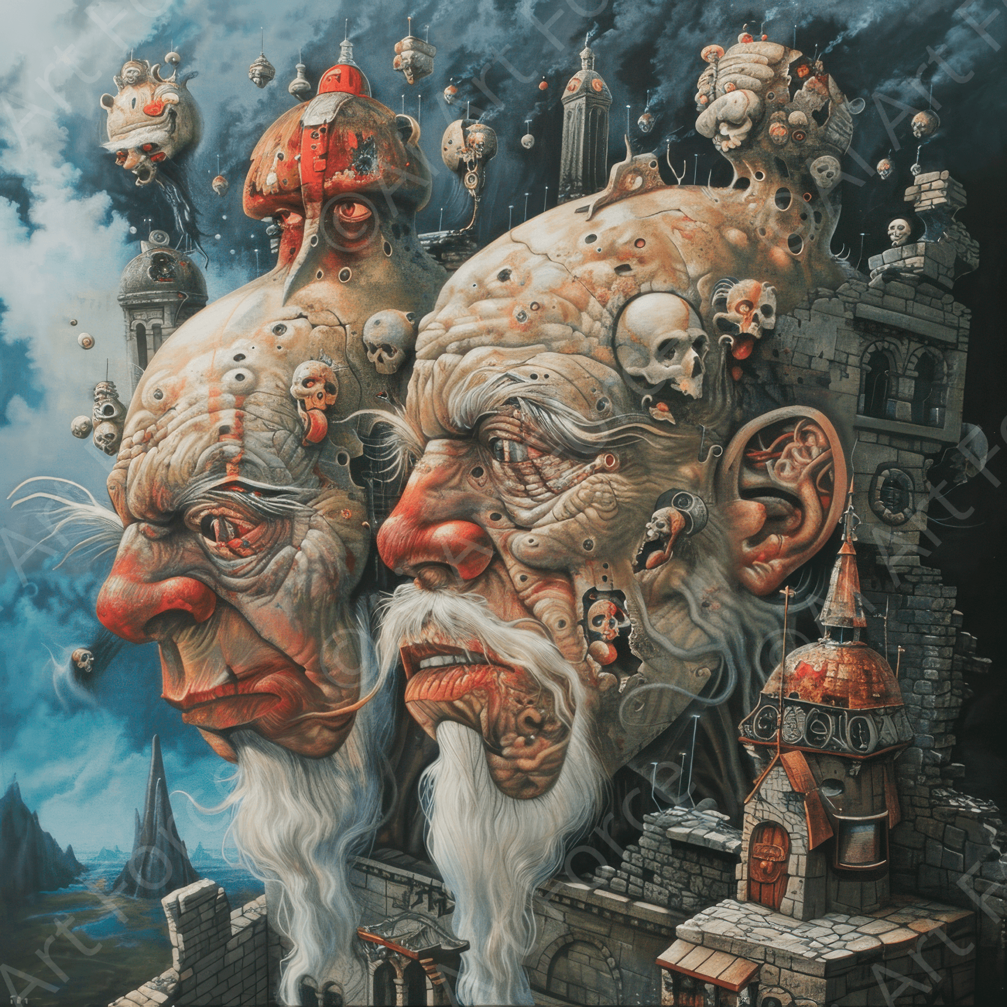 Digital Ai Artwork, of Dwarfs take over your mind and control you, ideal for art enthusiasts and collectors.