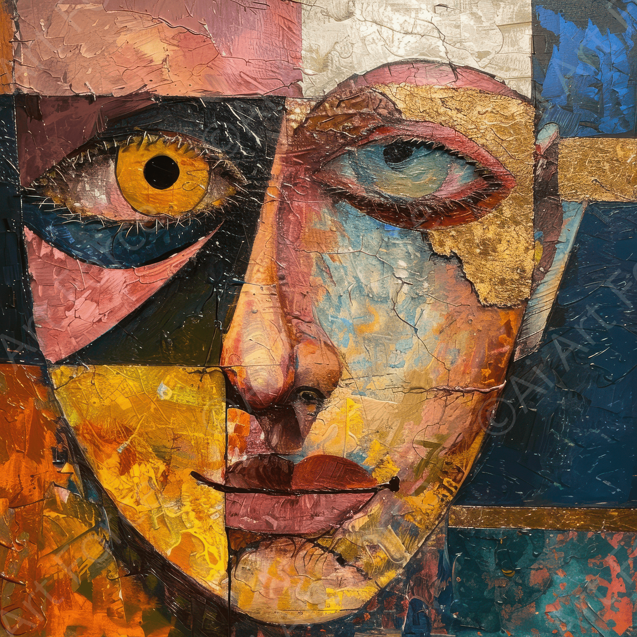 Digital Ai Artwork, of Expresionism man ruling the world according to women 4, ideal for art enthusiasts and collectors.