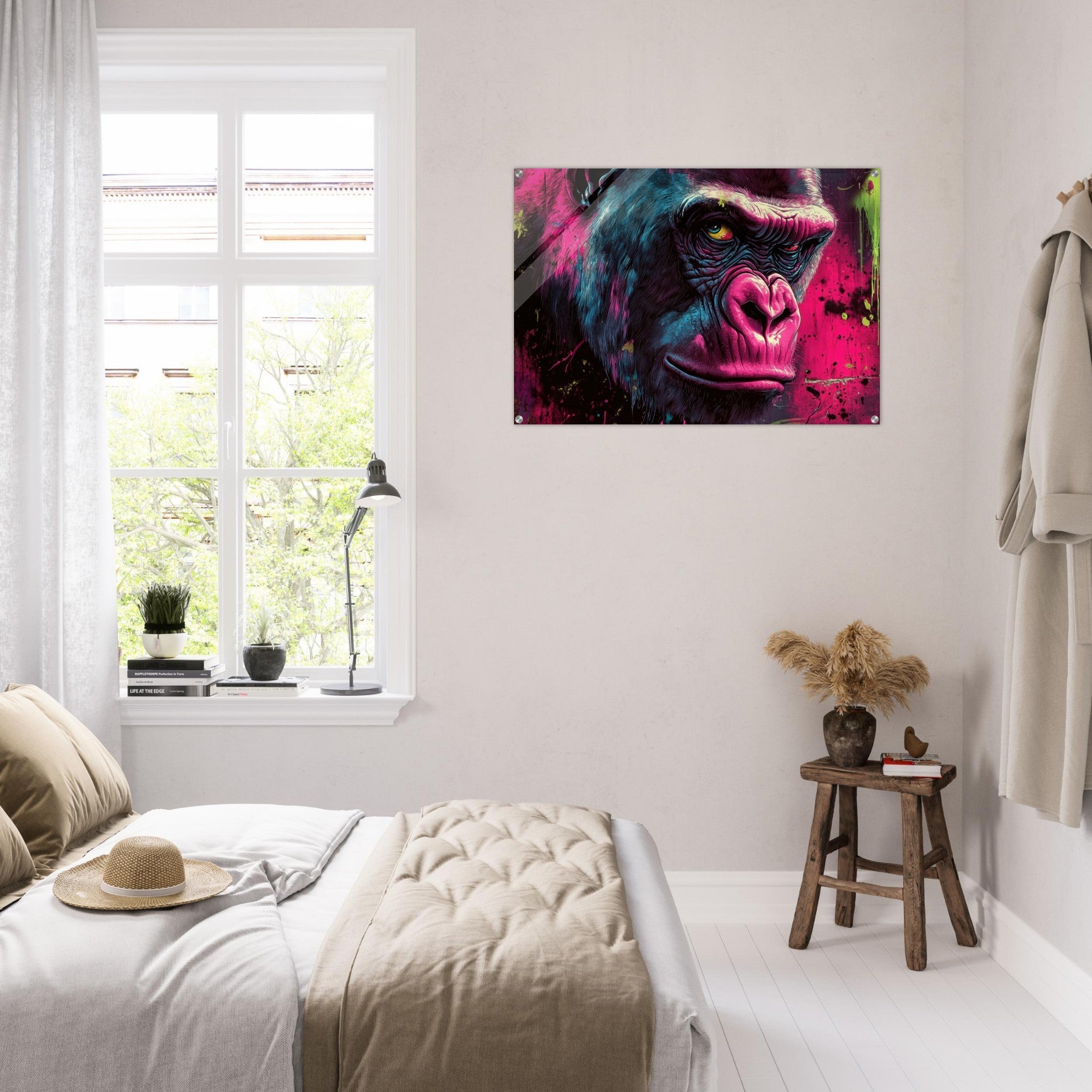 Acrylic Print Landscape - Graffiti - Style Street Art Gorilla A powerful 6 - Shop Ai Art WebShop - Digital Art online Store