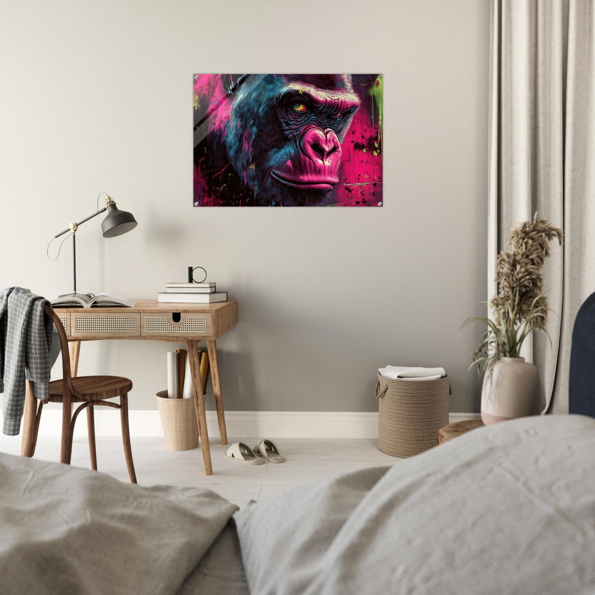 Acrylic Print Landscape - Graffiti - Style Street Art Gorilla A powerful 6 - Shop Ai Art WebShop - Digital Art online Store