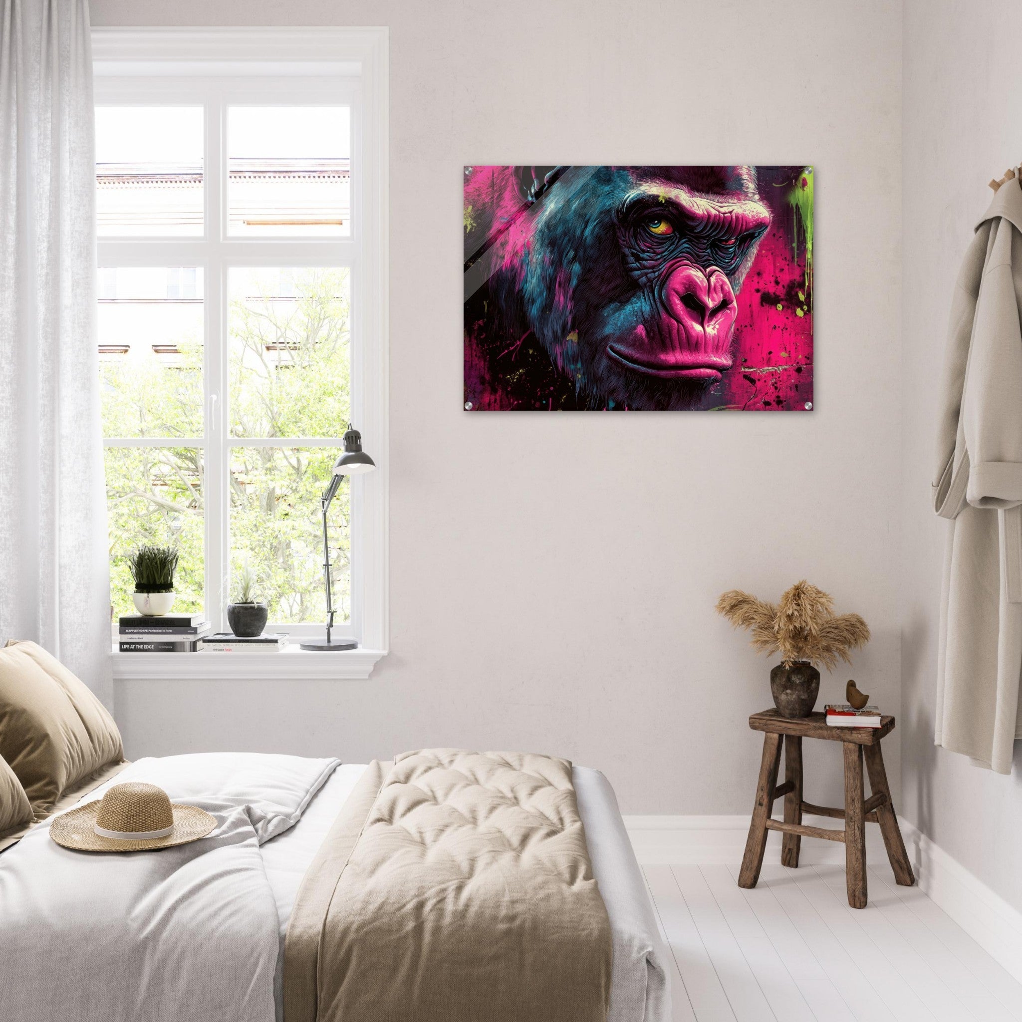 Acrylic Print Landscape - Graffiti - Style Street Art Gorilla A powerful 6 - Shop Ai Art WebShop - Digital Art online Store