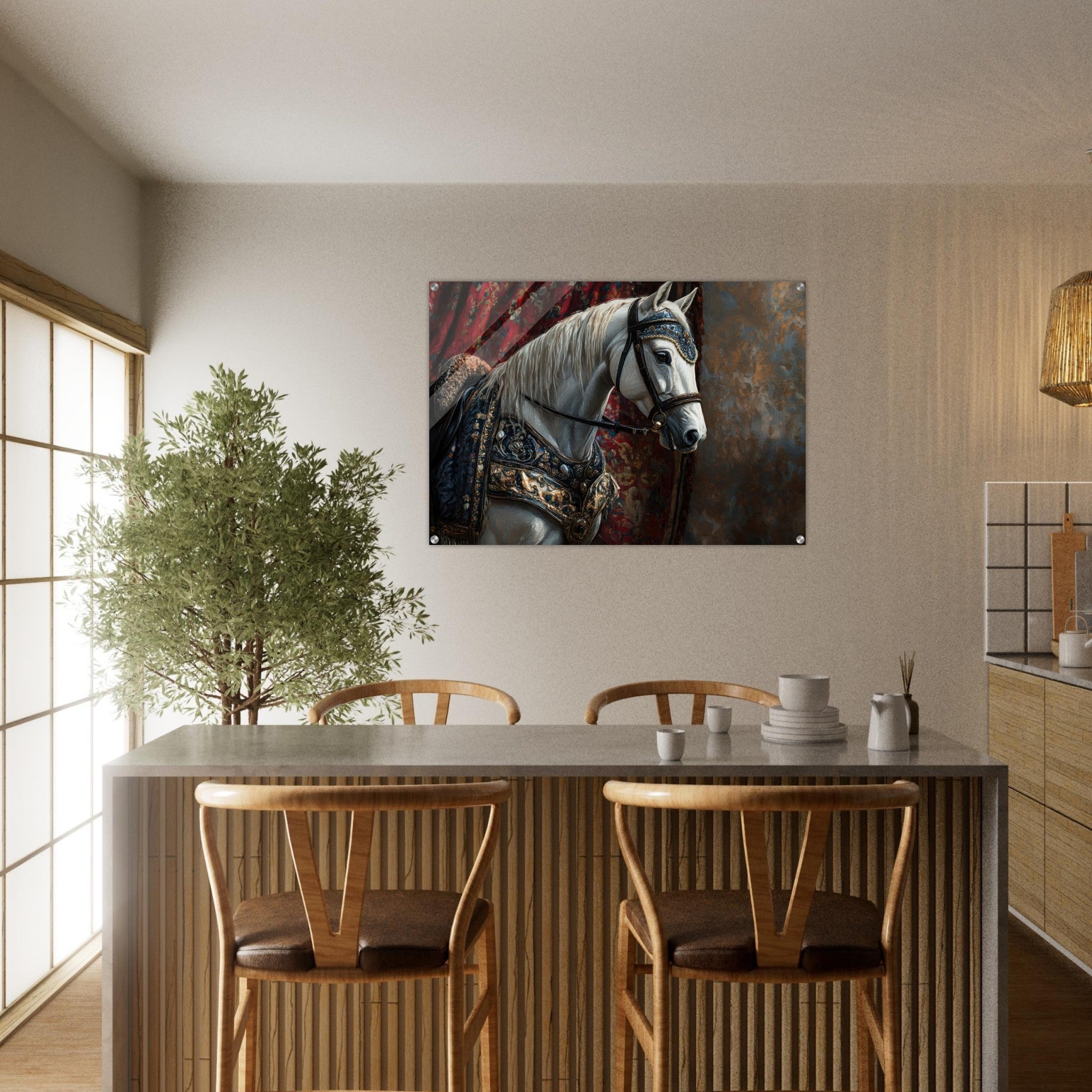 Acrylic Print Landscape - Renaissance Portrait of a Noble Horse A dignified 6 - Shop Ai Art WebShop - Digital Art online Store