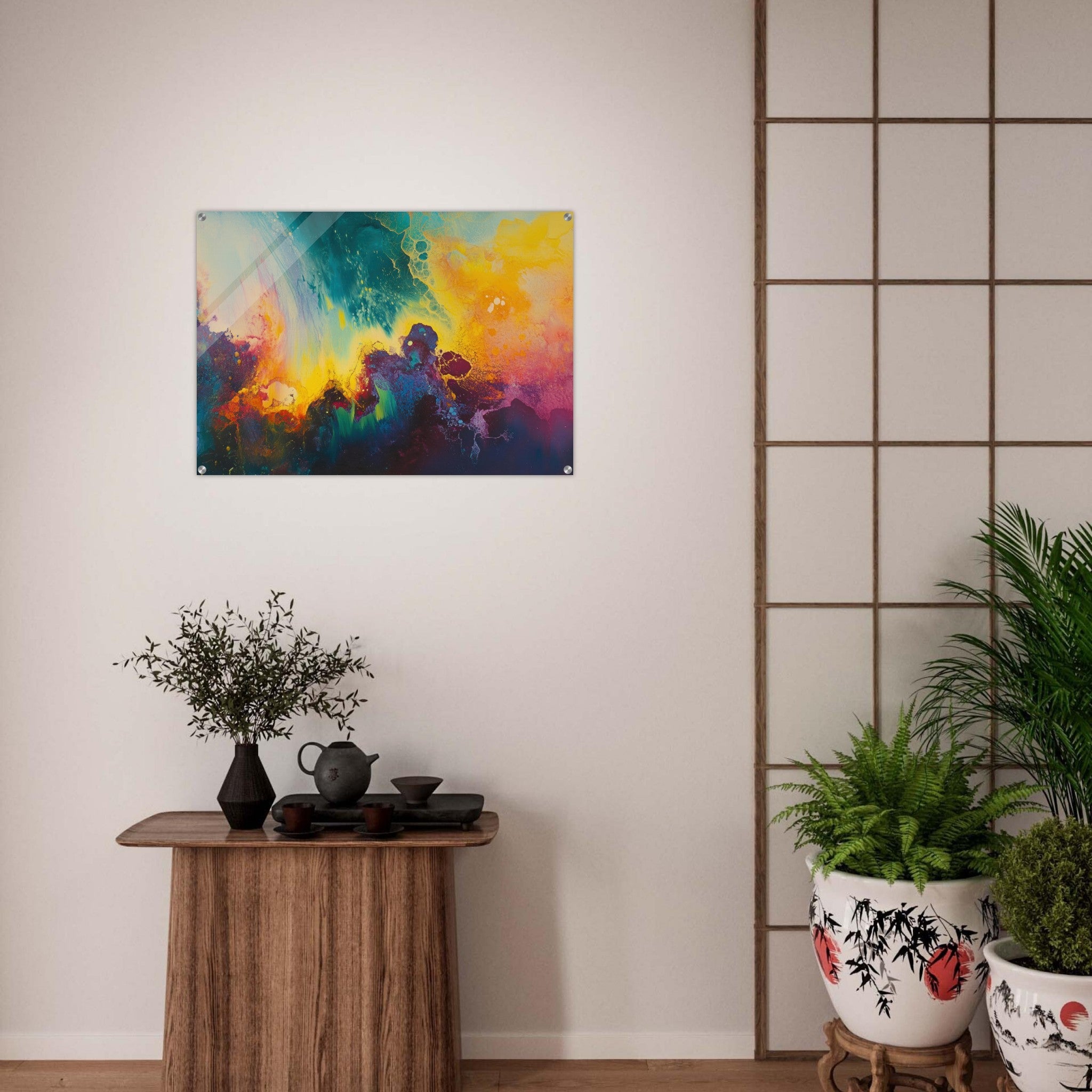 Acrylic Print Landscape - Spectral Dissonance Razor - sharp angular forms 3 - Shop Ai Art WebShop - Digital Art online Store