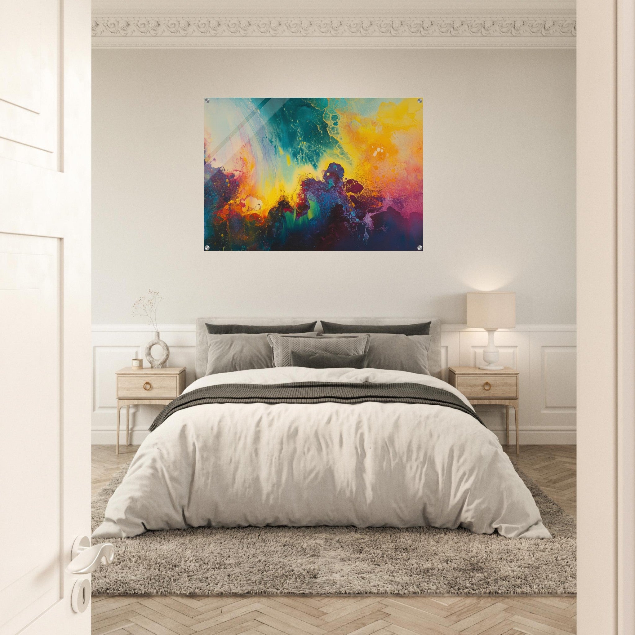 Acrylic Print Landscape - Spectral Dissonance Razor - sharp angular forms 3 - Shop Ai Art WebShop - Digital Art online Store
