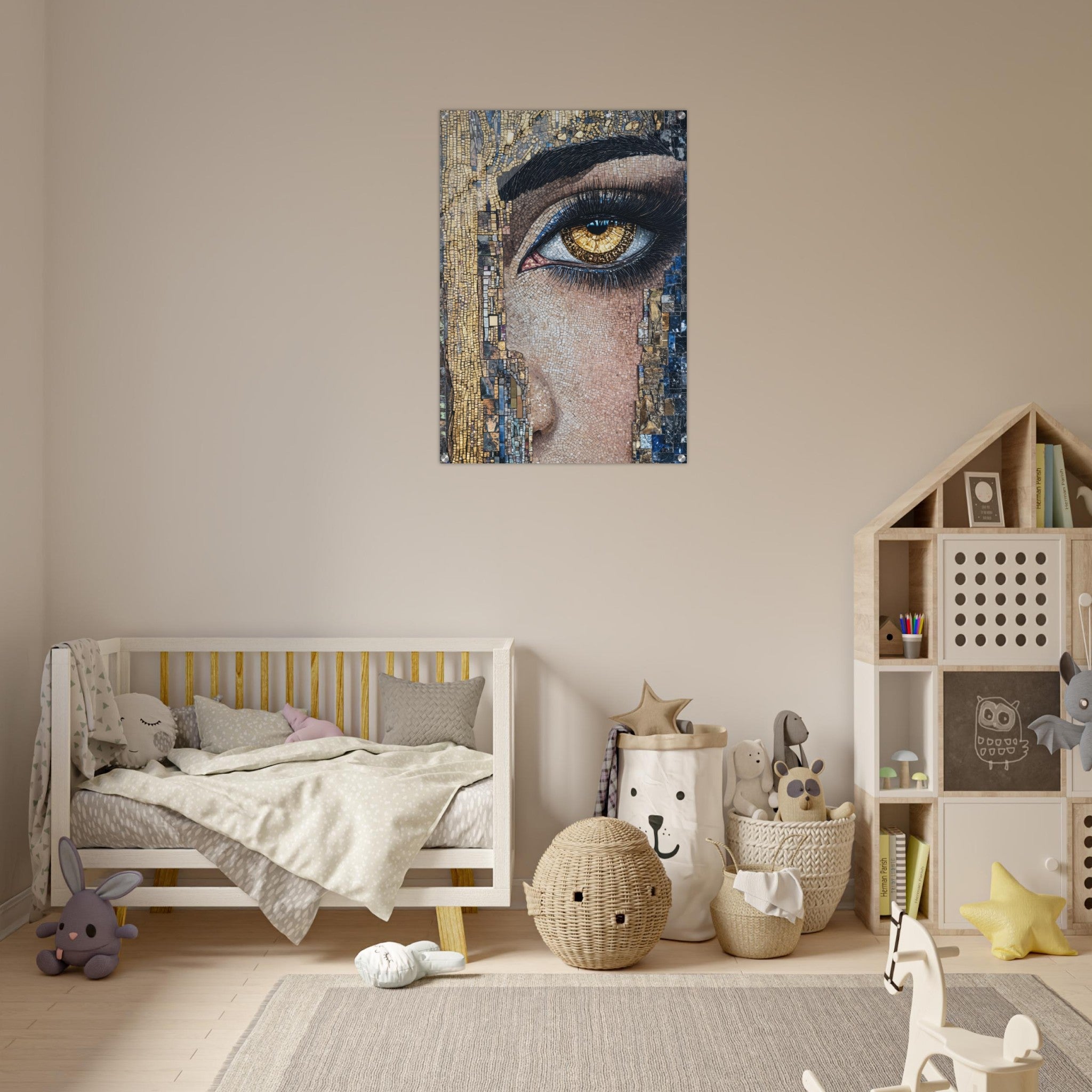 Acrylic Print Portrait - The Oracles Forbidden Prophecy Byzantine Mosaic 6 - Shop Ai Art WebShop - Digital Art online Store