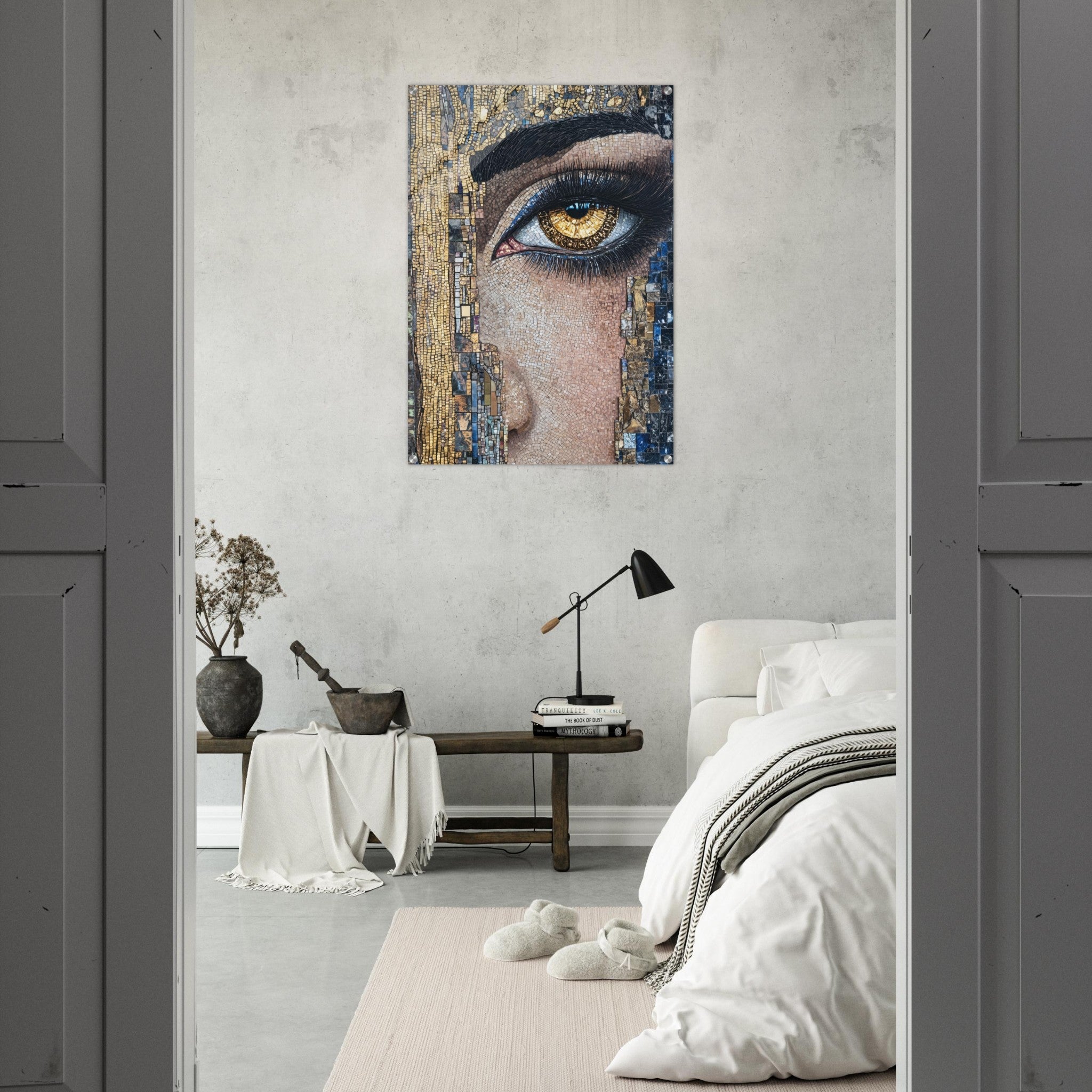 Acrylic Print Portrait - The Oracles Forbidden Prophecy Byzantine Mosaic 6 - Shop Ai Art WebShop - Digital Art online Store