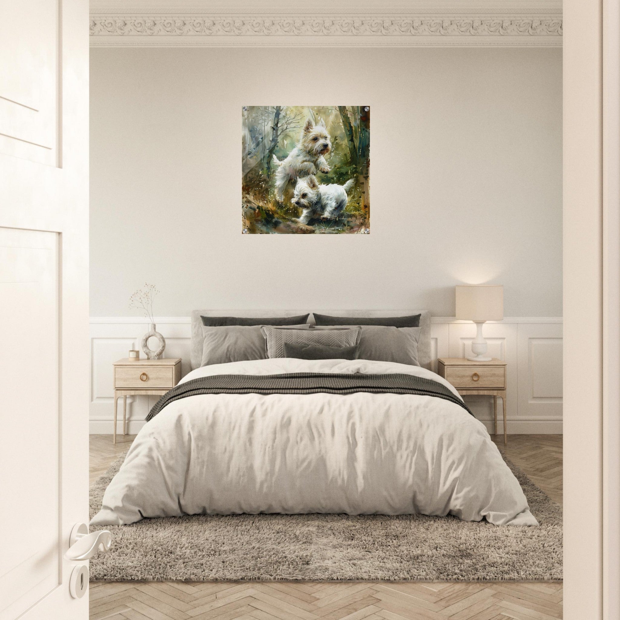 Acrylic Print Square - Dogs Westie Art1 - Shop Ai Art WebShop - Digital Art online Store
