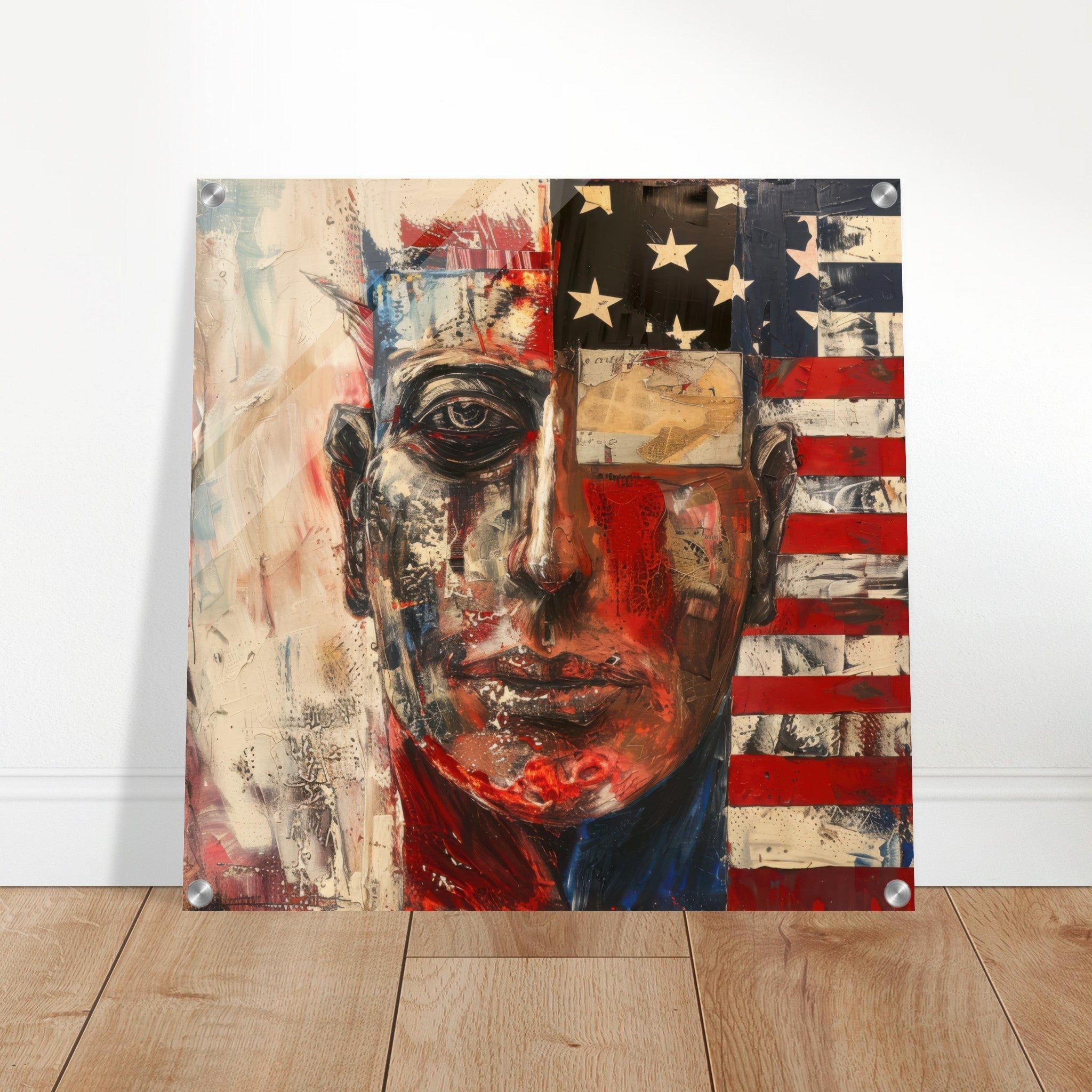 Acrylic Print Square - Expressionism art style American ancestors - Shop Ai Art WebShop - Digital Art online Store