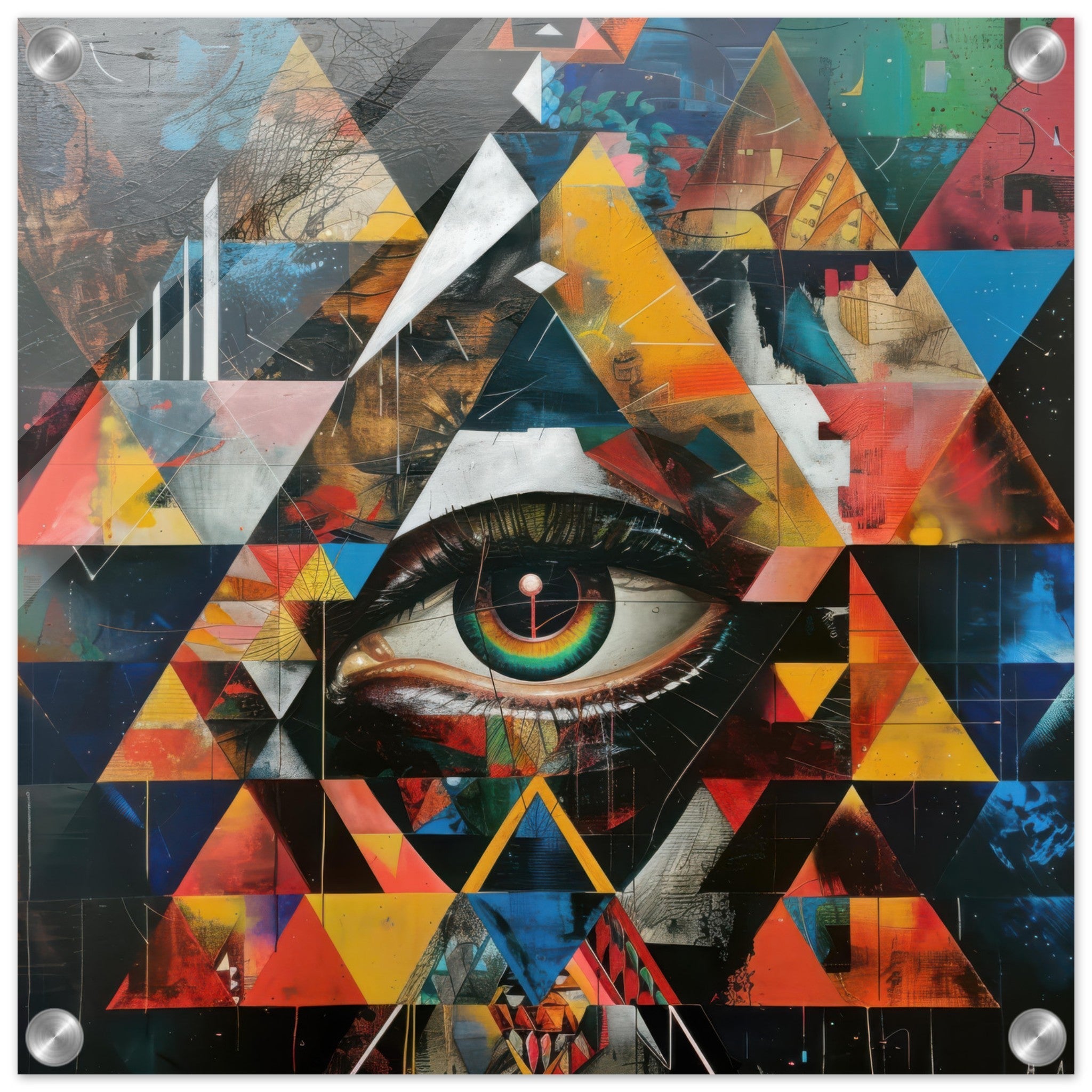 Acrylic Print Square - Eye of horus abstract style 6 - Shop Ai Art WebShop - Digital Art online Store