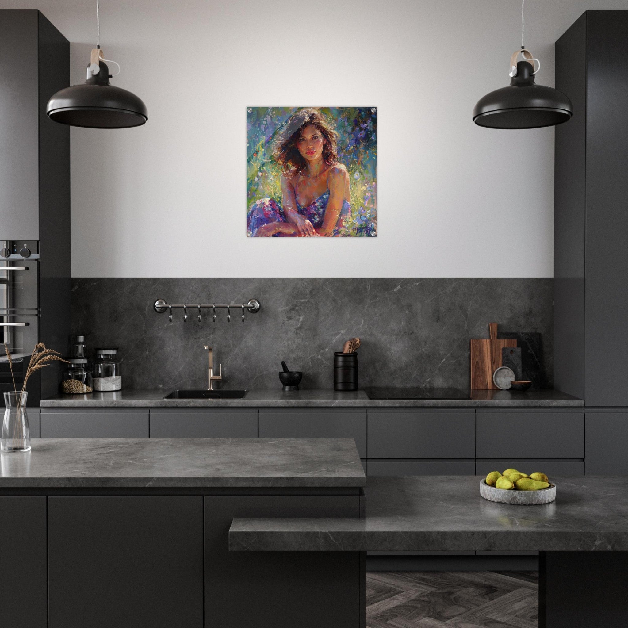 Acrylic Print Square - impressionism Hot Women 2 - Shop Ai Art WebShop - Digital Art online Store