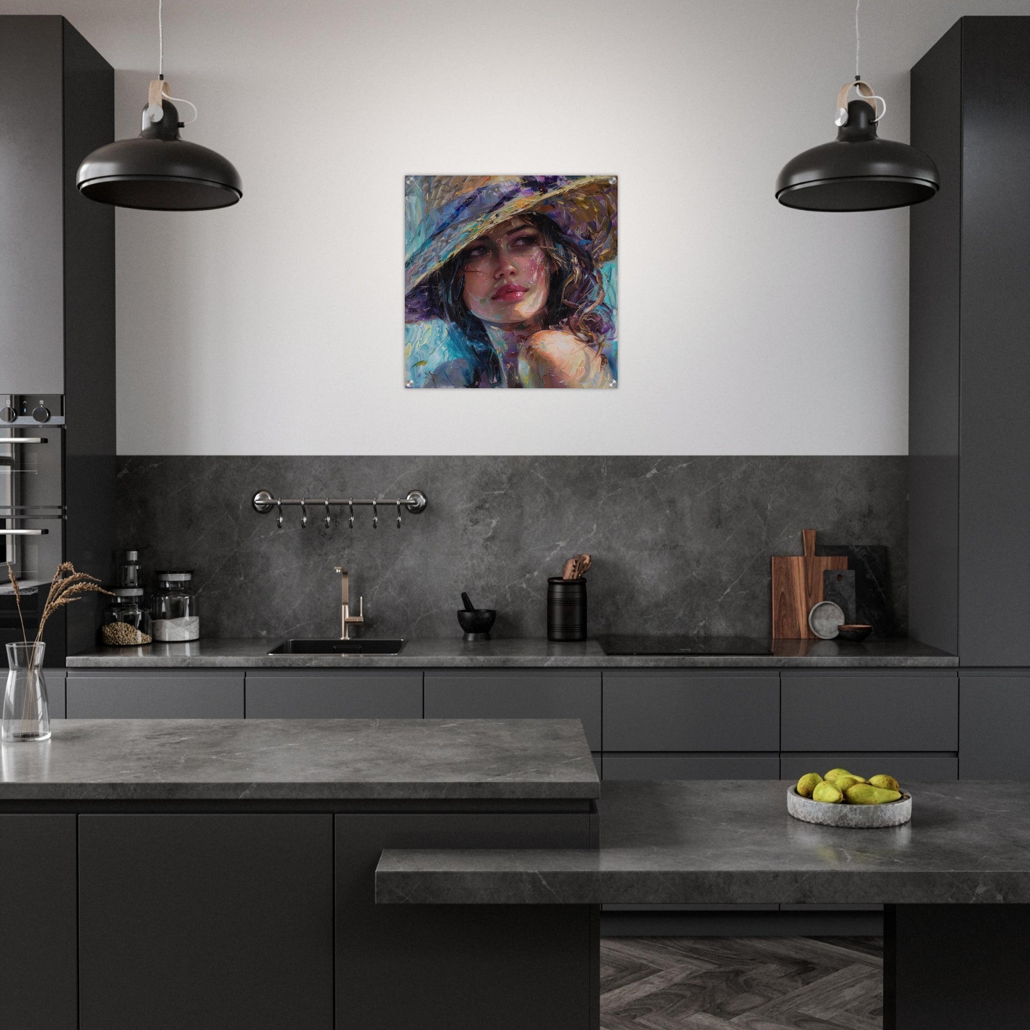 Acrylic Print Square - impressionism Hot Women 3 - Shop Ai Art WebShop - Digital Art online Store