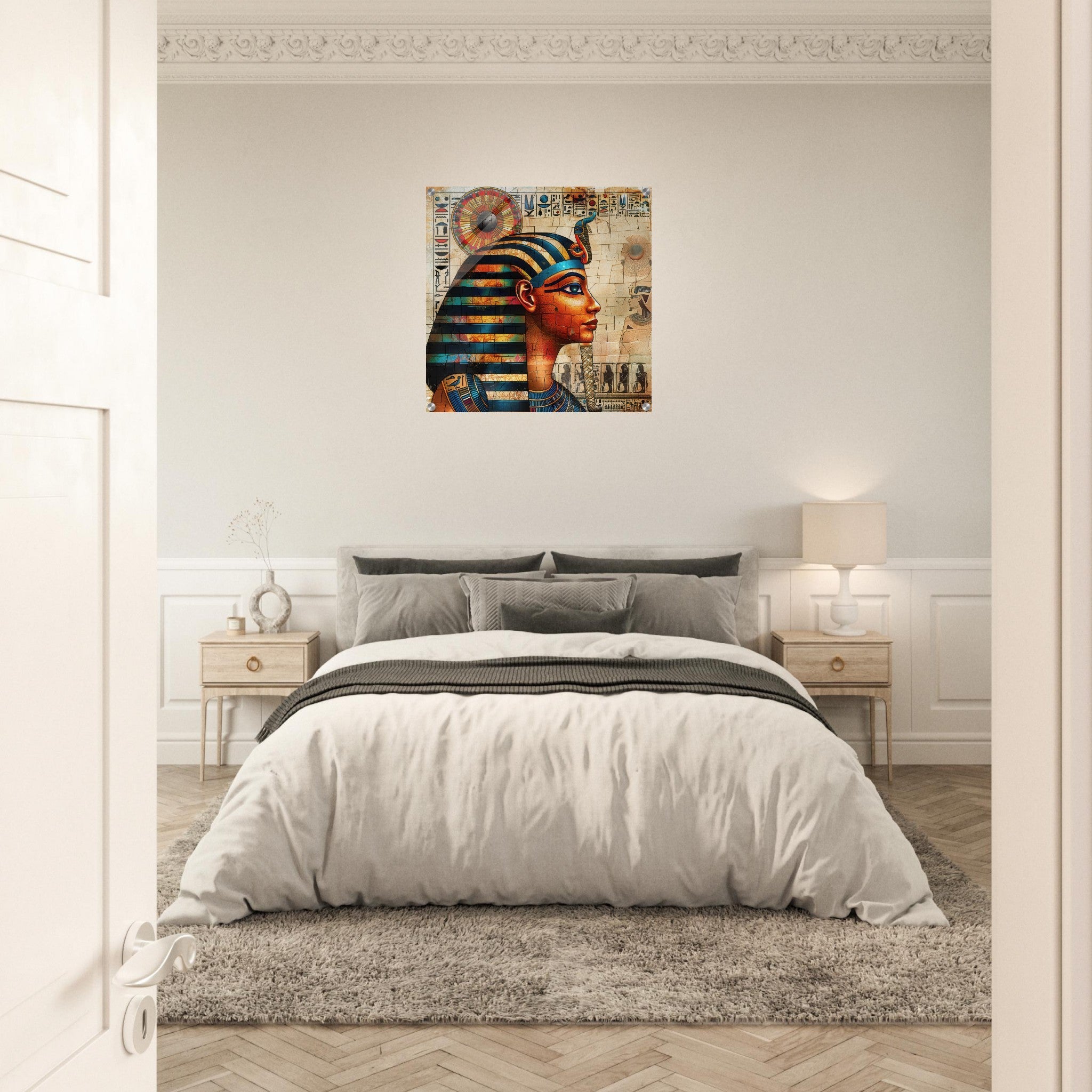 Acrylic Print Square - Old culture of Egypt in abstract style 2 - Shop Ai Art WebShop - Digital Art online Store