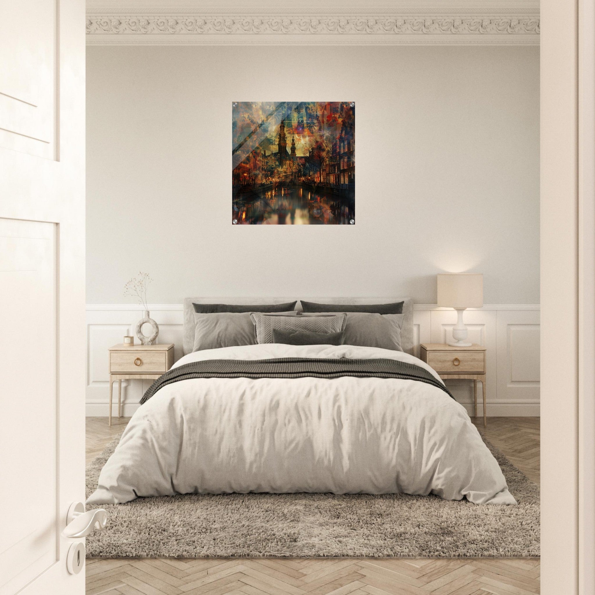 Acrylic Print Square - Old culture of the Netherlands in abstract style 2 - Ai Art Force