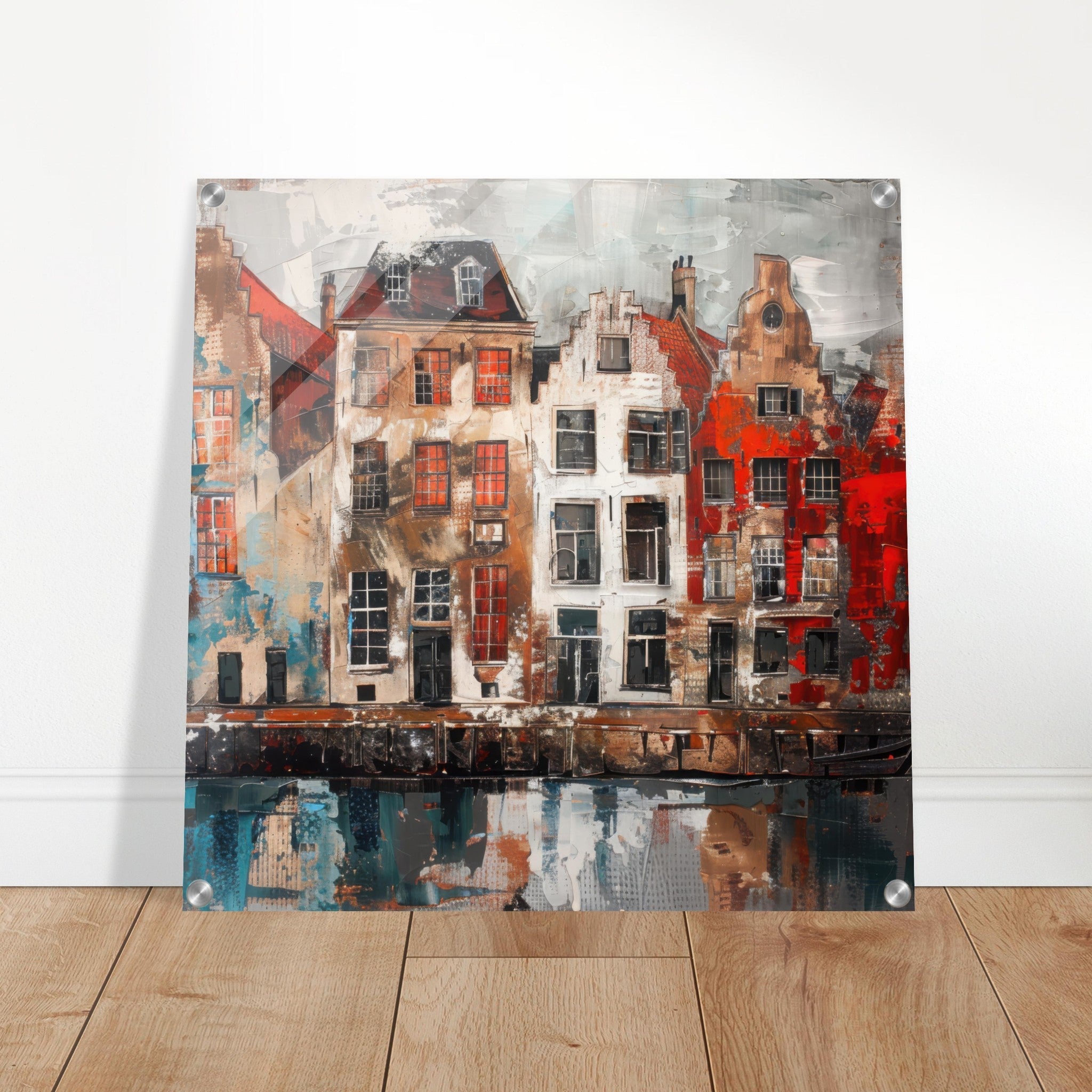 Acrylic Print Square - Old culture of the Netherlands in abstract style - Shop Ai Art WebShop - Digital Art online Store