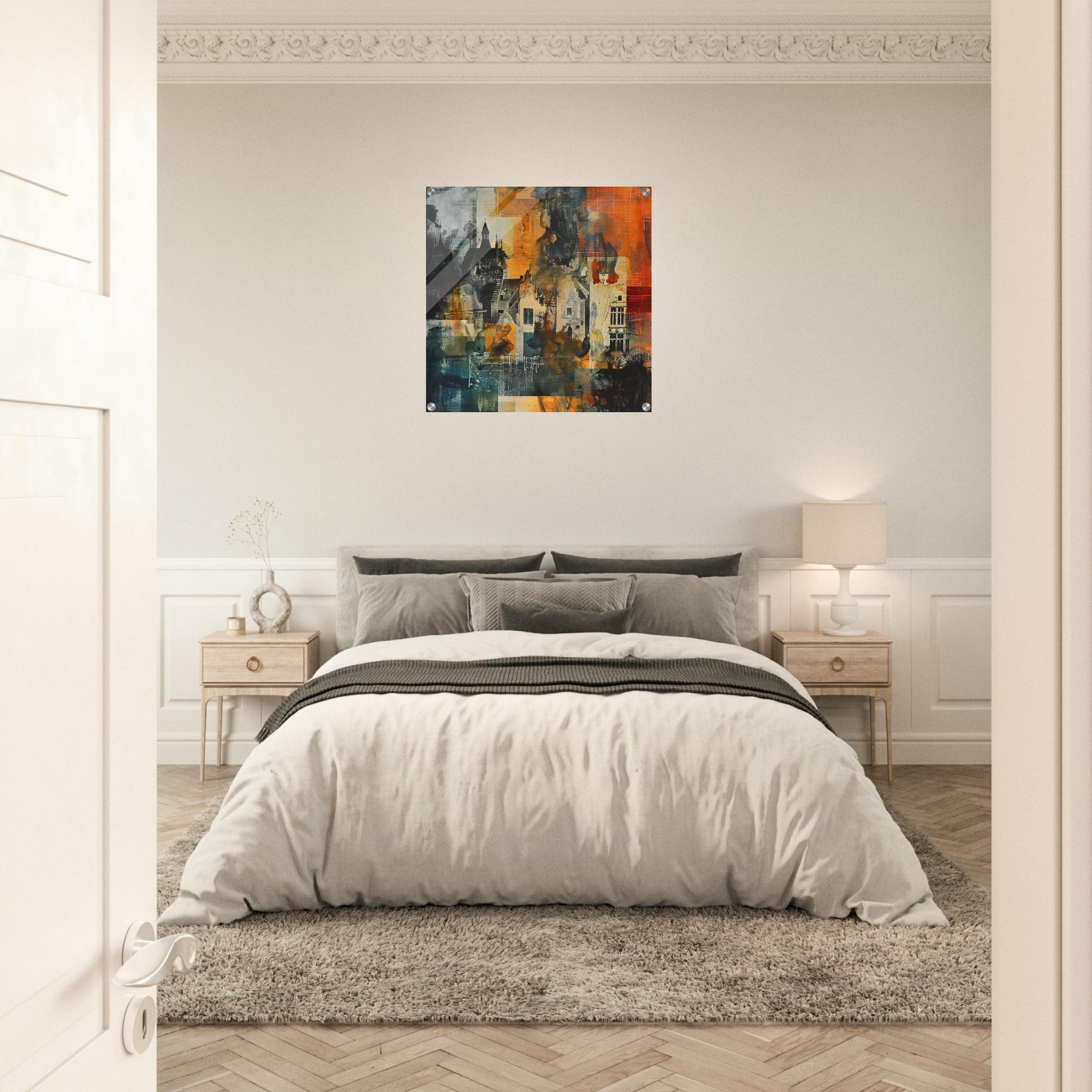 Acrylic Print Square - Old culture of the Netherlands in abstract style 4 - Ai Art Force