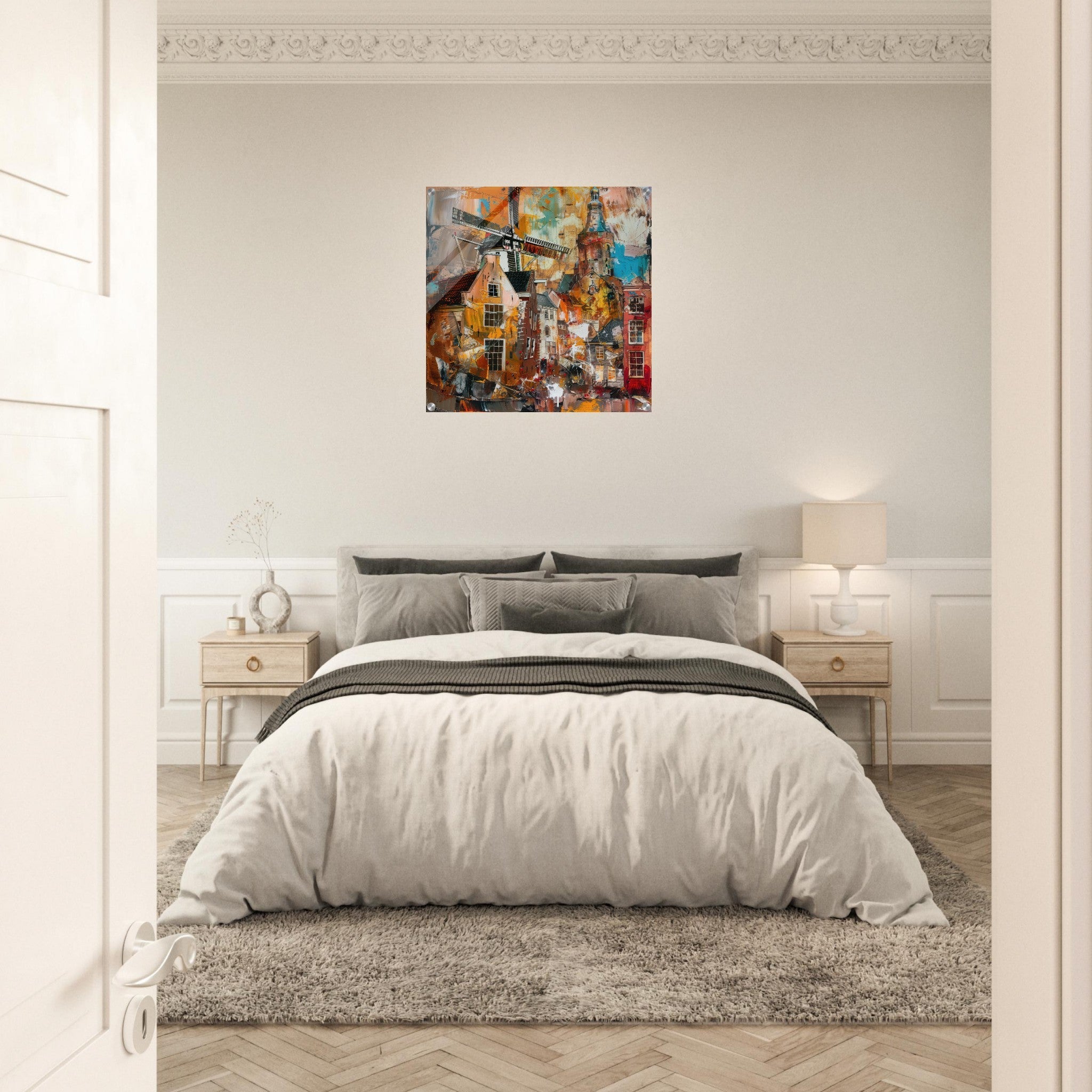 Acrylic Print Square - Old culture of the Netherlands in abstract style 5 - Shop Ai Art WebShop - Digital Art online Store