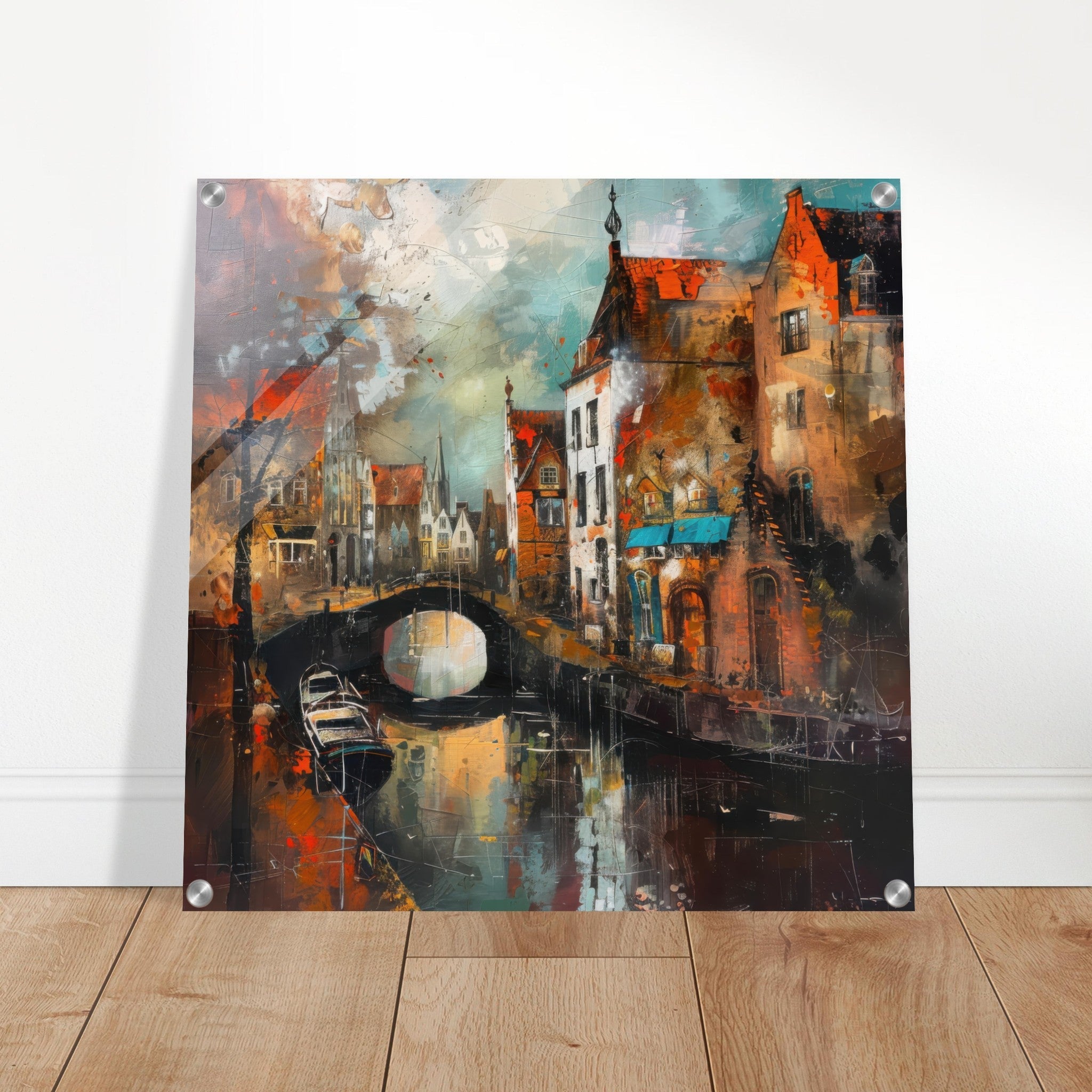 Acrylic Print Square - Old culture of the Netherlands in abstract style 6 - Shop Ai Art WebShop - Digital Art online Store