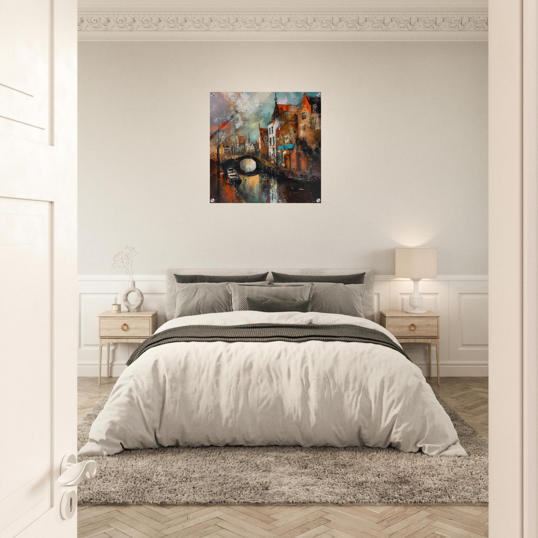 Acrylic Print Square - Old culture of the Netherlands in abstract style 6 - Shop Ai Art WebShop - Digital Art online Store