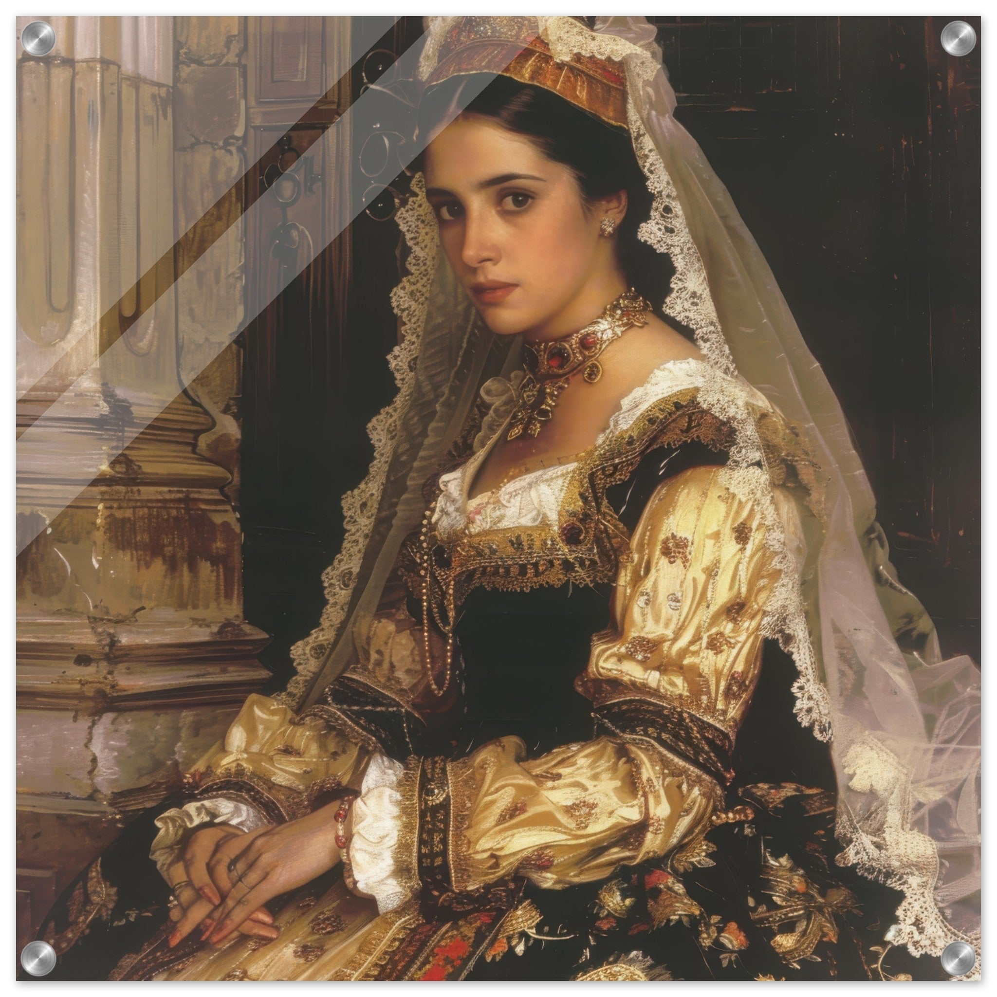 Acrylic Print Square - Romanticism art style culture of Spain 2 - Shop Ai Art WebShop - Digital Art online Store