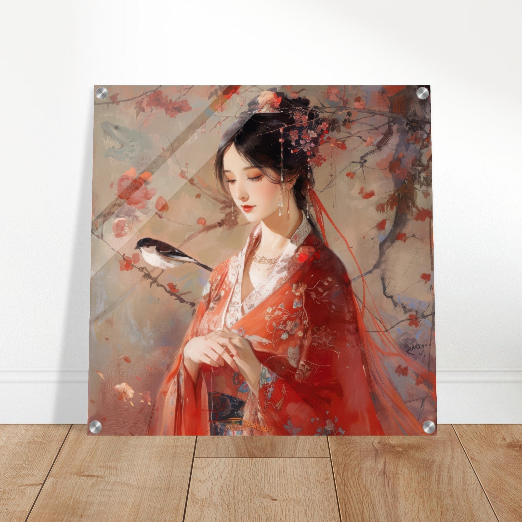 Acrylic Print Square - Romanticism art style old culture of China 2 - Shop Ai Art WebShop - Digital Art online Store