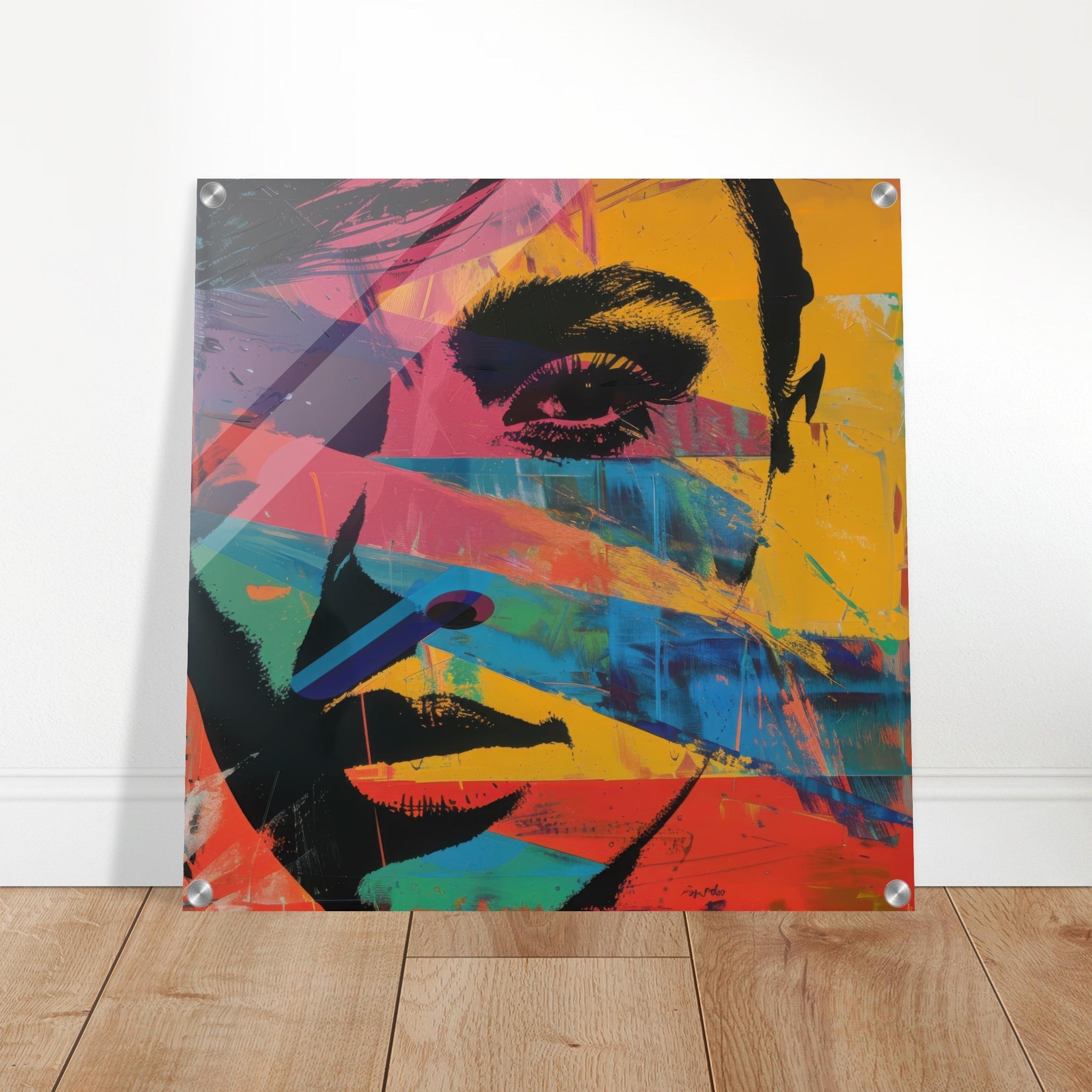 Acrylic Print Square - Swedish popart in abstract style 2 - Shop Ai Art WebShop - Digital Art online Store