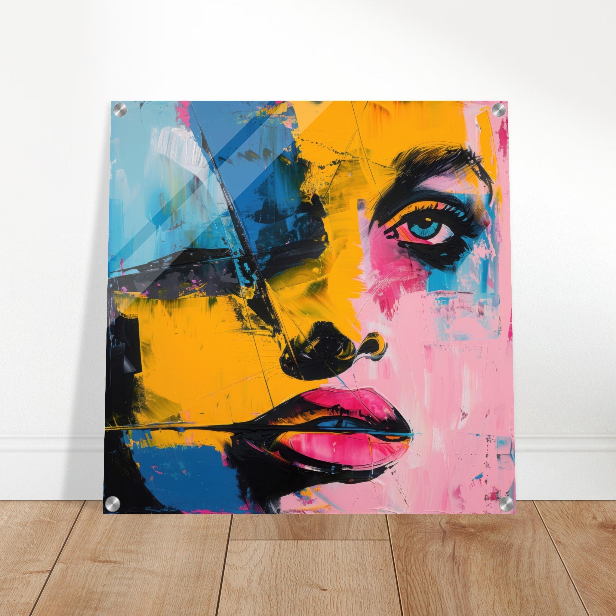 Acrylic Print Square - Swedish popart in abstract style 3 - Shop Ai Art WebShop - Digital Art online Store