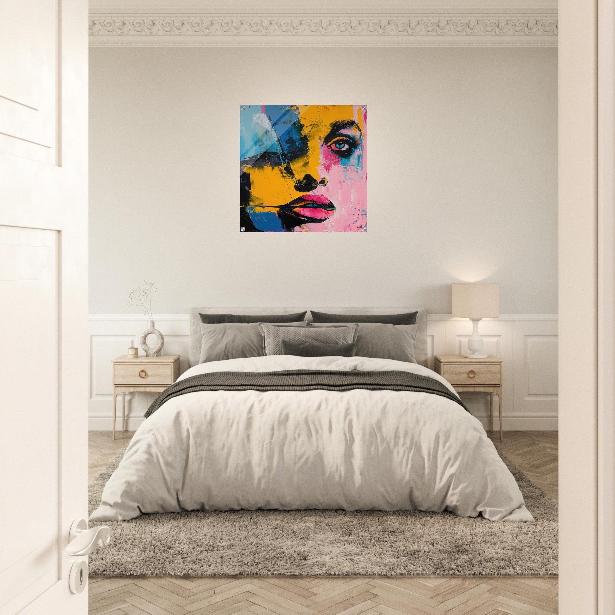 Acrylic Print Square - Swedish popart in abstract style 3 - Shop Ai Art WebShop - Digital Art online Store