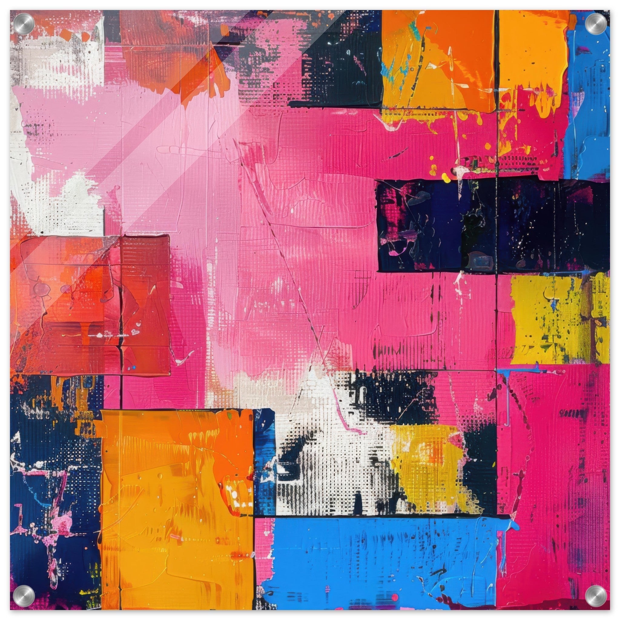Acrylic Print Square - Swedish popart in abstract style 5 - Shop Ai Art WebShop - Digital Art online Store