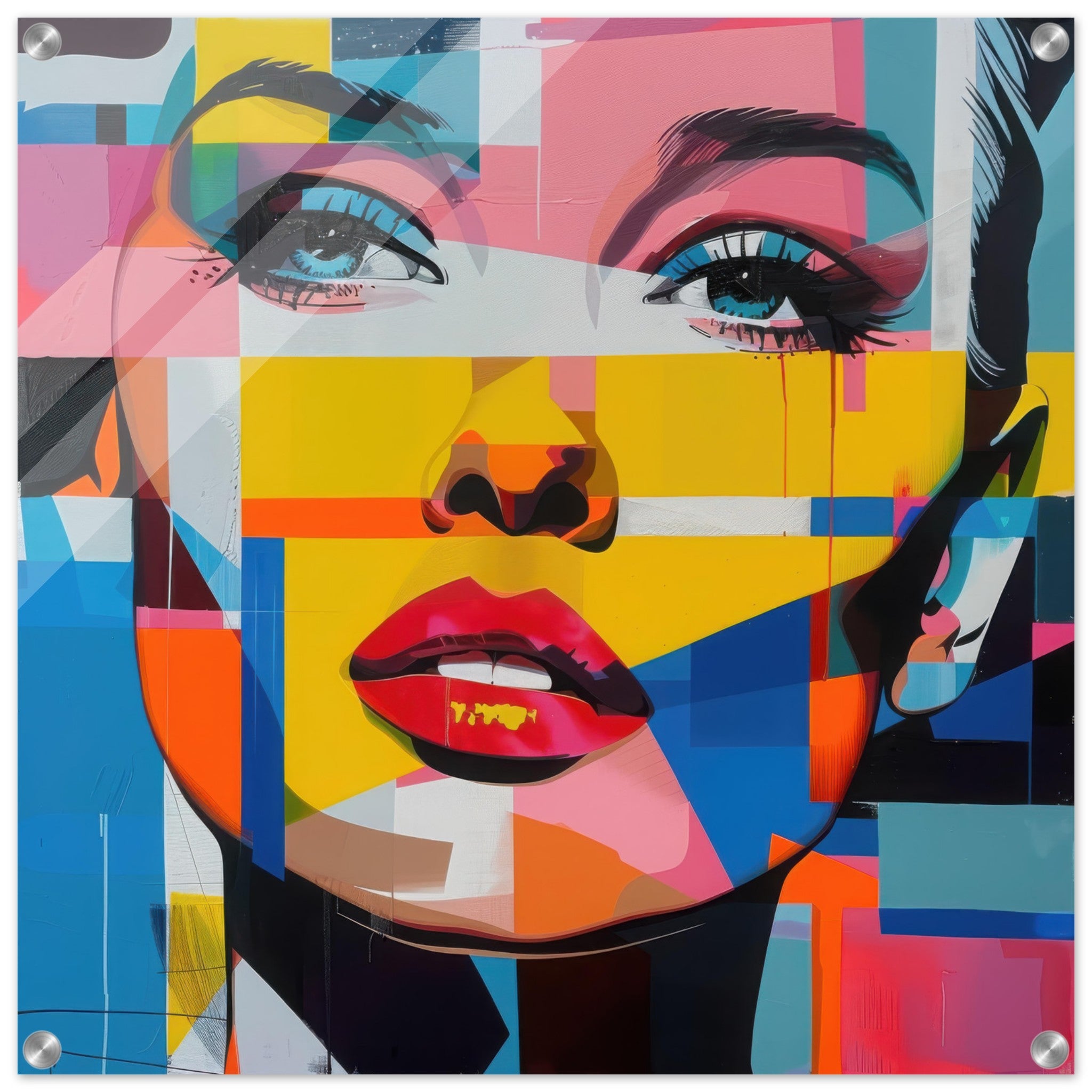 Acrylic Print Square - Swedish popart in abstract style 7 - Shop Ai Art WebShop - Digital Art online Store