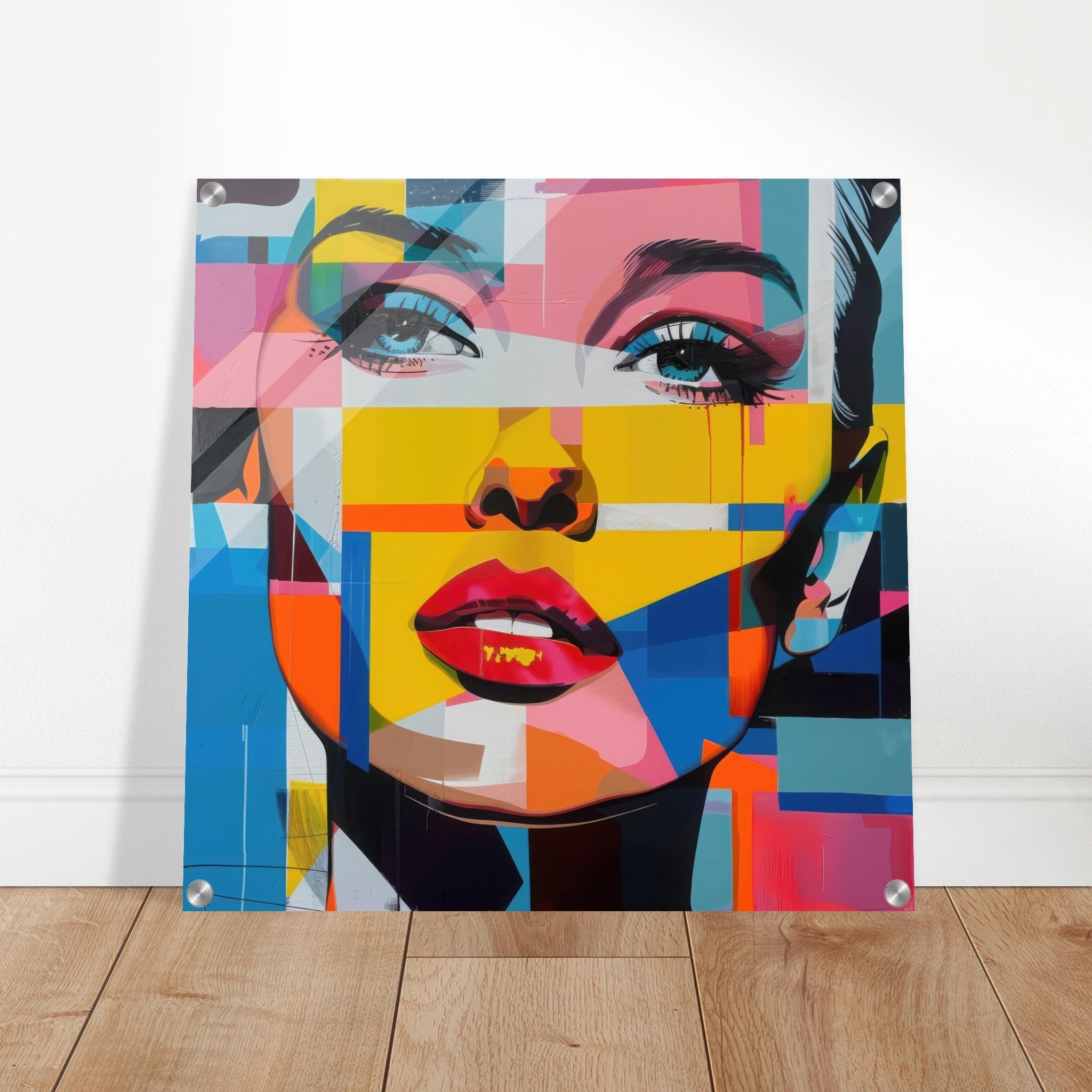 Acrylic Print Square - Swedish popart in abstract style 7 - Shop Ai Art WebShop - Digital Art online Store