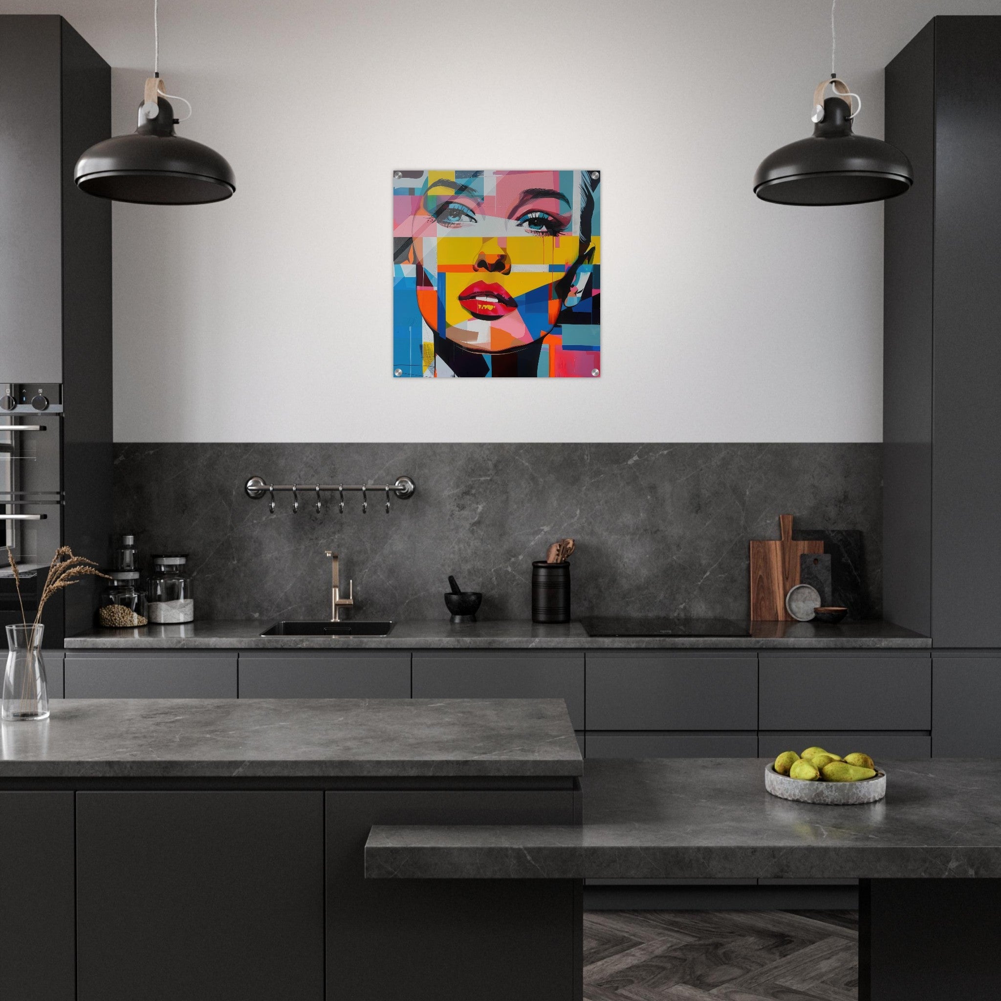 Acrylic Print Square - Swedish popart in abstract style 7 - Shop Ai Art WebShop - Digital Art online Store