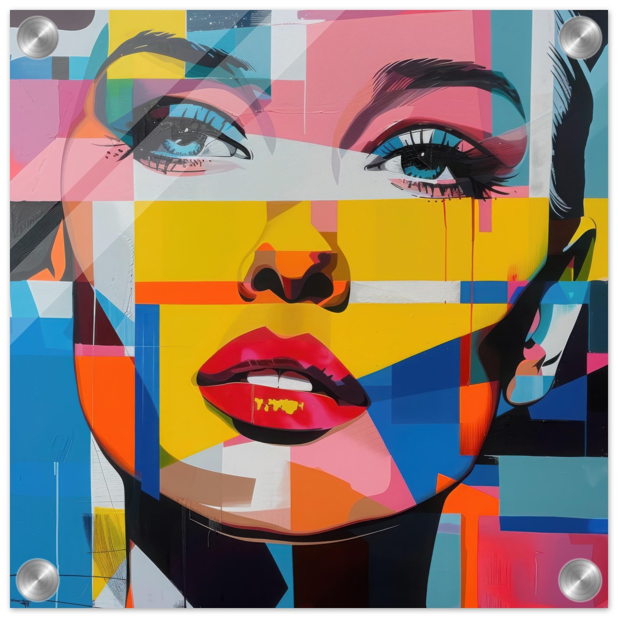 Acrylic Print Square - Swedish popart in abstract style 7 - Shop Ai Art WebShop - Digital Art online Store